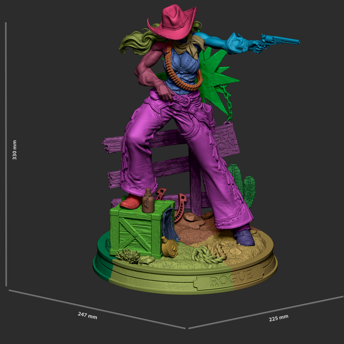 Cowgirl Rogue Style X-Men Unpainted Resin Garage Model Kit (1/6-1/12)