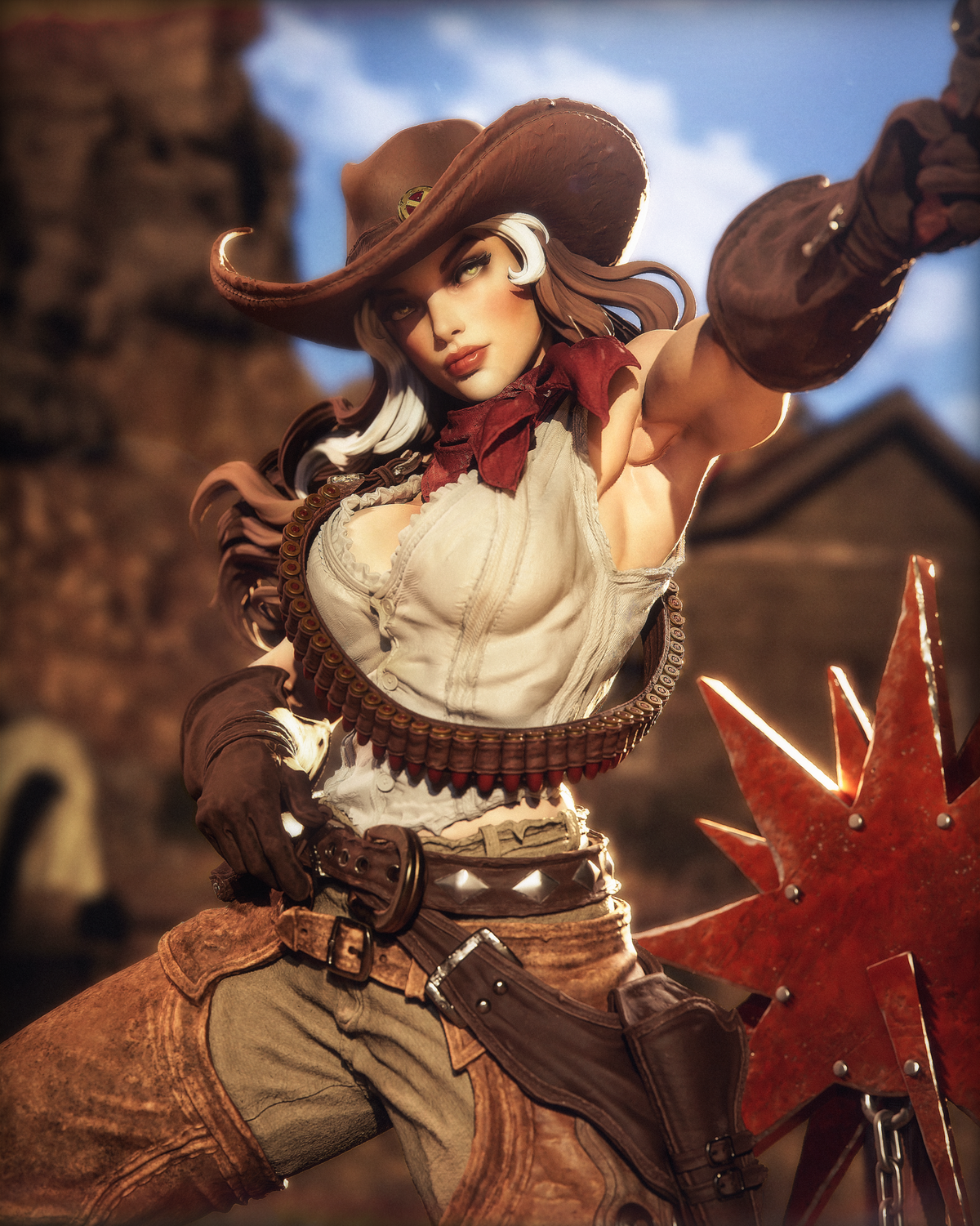 Cowgirl Rogue Style X-Men Unpainted Resin Garage Model Kit (1/6-1/12)