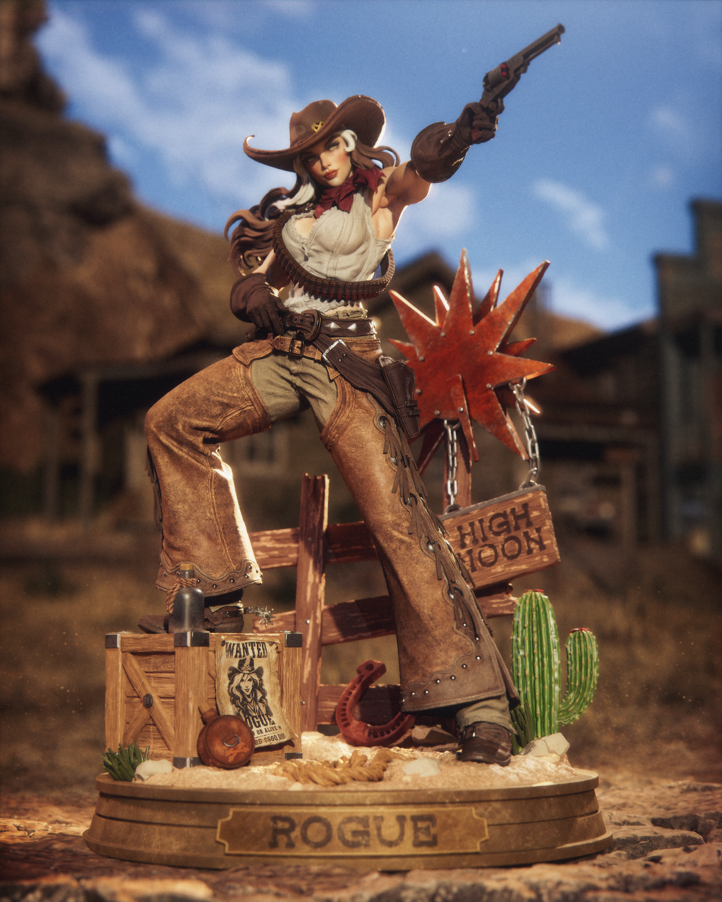 Cowgirl Rogue Style X-Men Unpainted Resin Garage Model Kit (1/6-1/12)