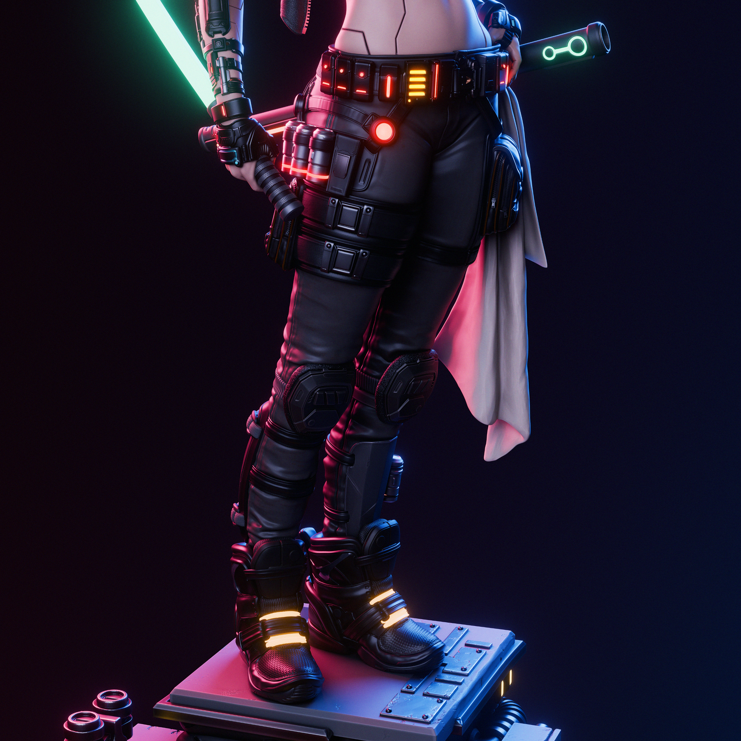 Cyber Samurai OC – Unpainted 3D Printed Model Kit