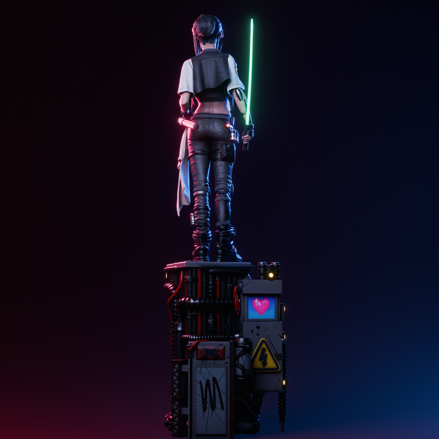 Cyber Samurai OC – Unpainted 3D Printed Model Kit
