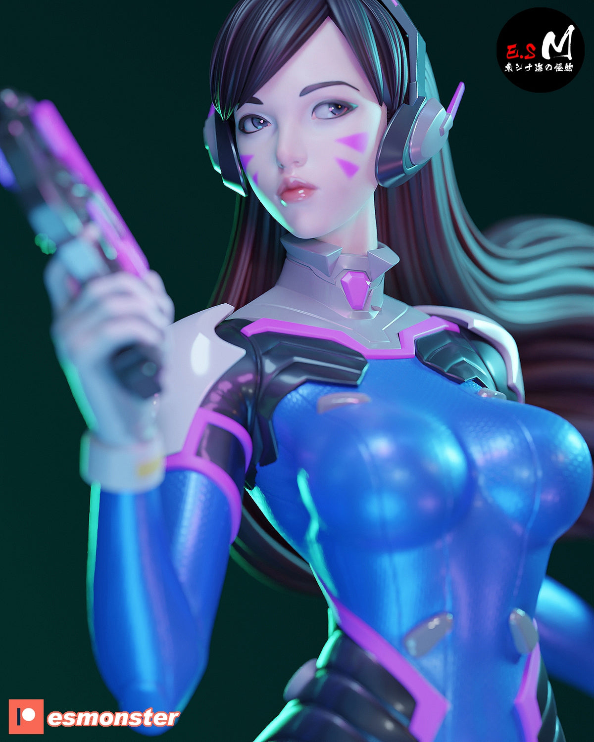 Classic D.Va Style Overwatch Unpainted Resin Garage Model Kit (1/6-1/12)