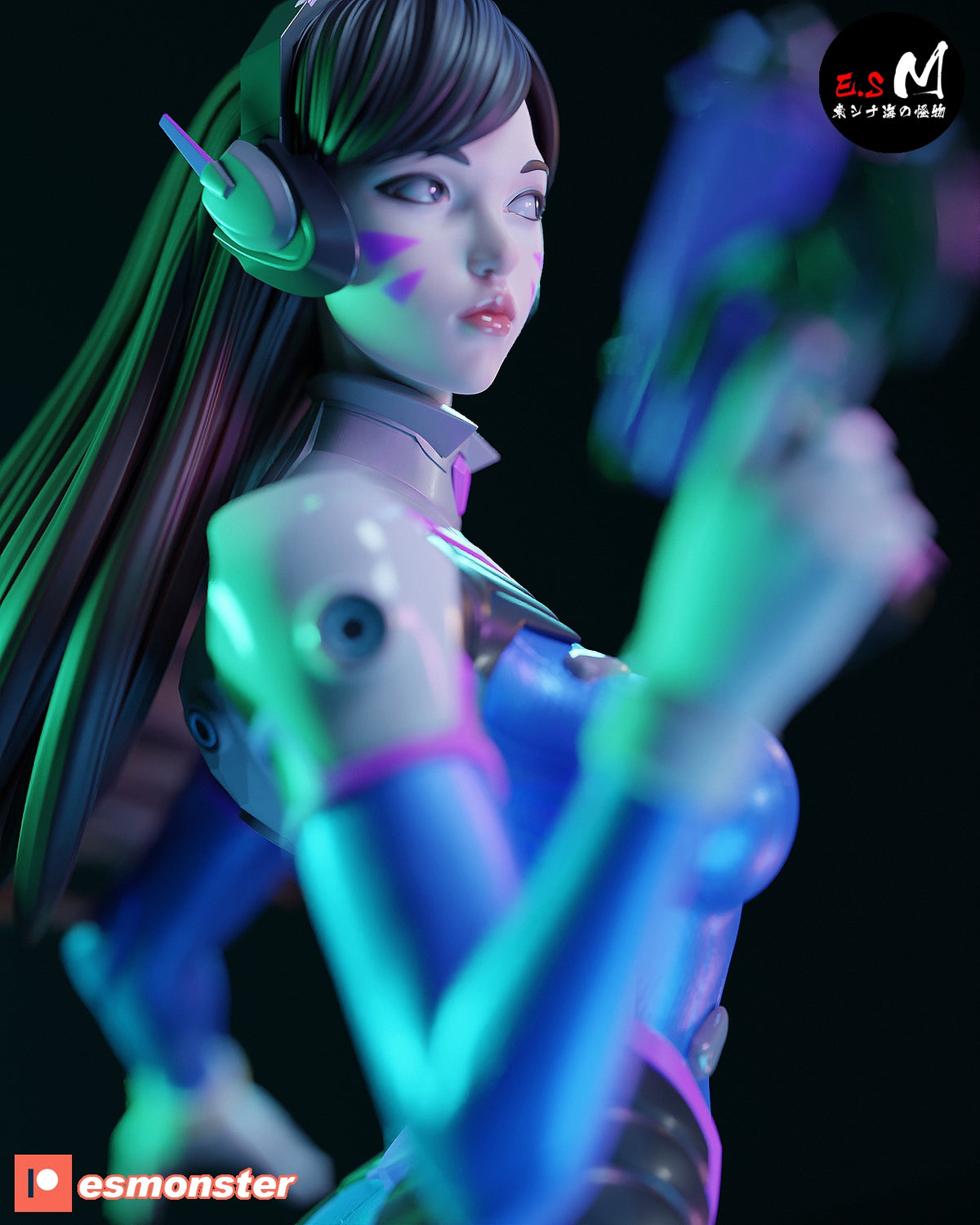 Classic D.Va Style Overwatch Unpainted Resin Garage Model Kit (1/6-1/12)