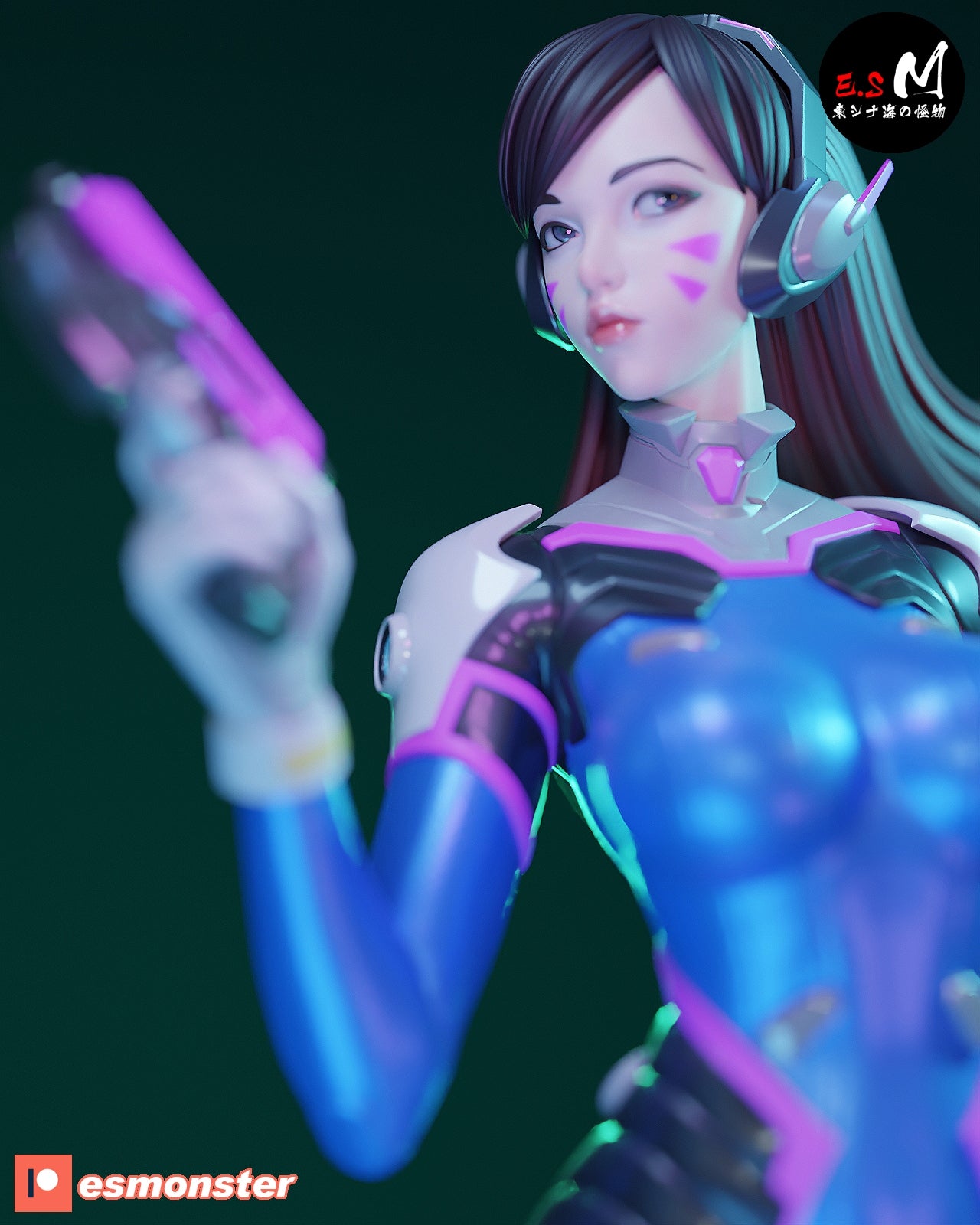 Classic D.Va Style Overwatch Unpainted Resin Garage Model Kit (1/6-1/12)