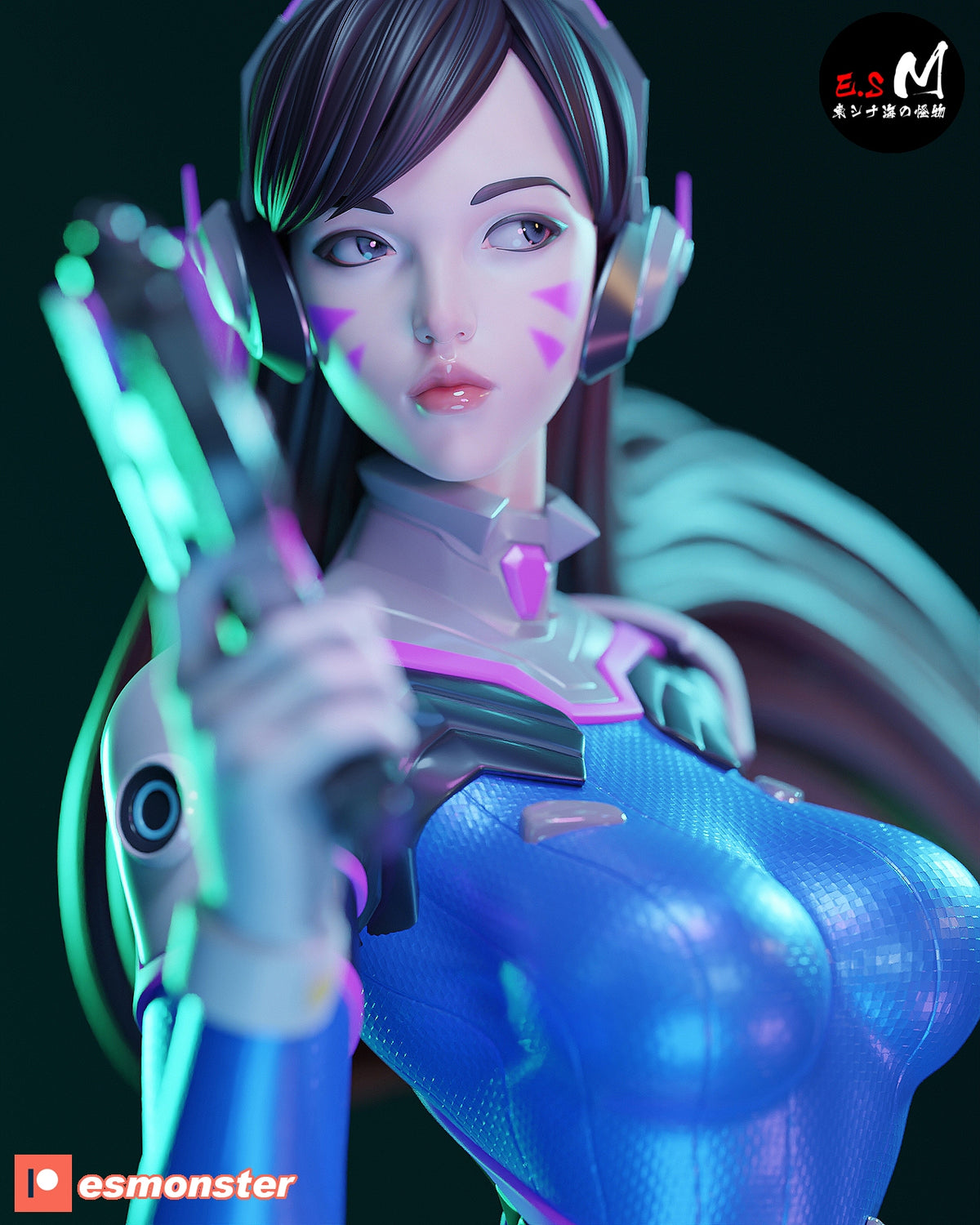 Classic D.Va Style Overwatch Unpainted Resin Garage Model Kit (1/6-1/12)