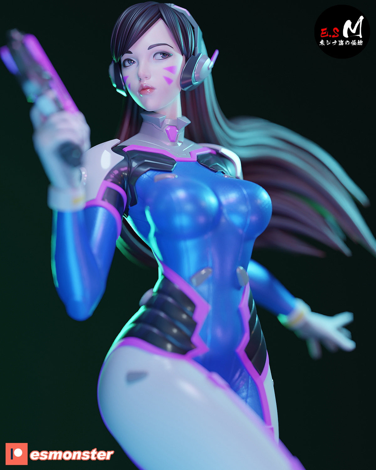 Classic D.Va Style Overwatch Unpainted Resin Garage Model Kit (1/6-1/12)
