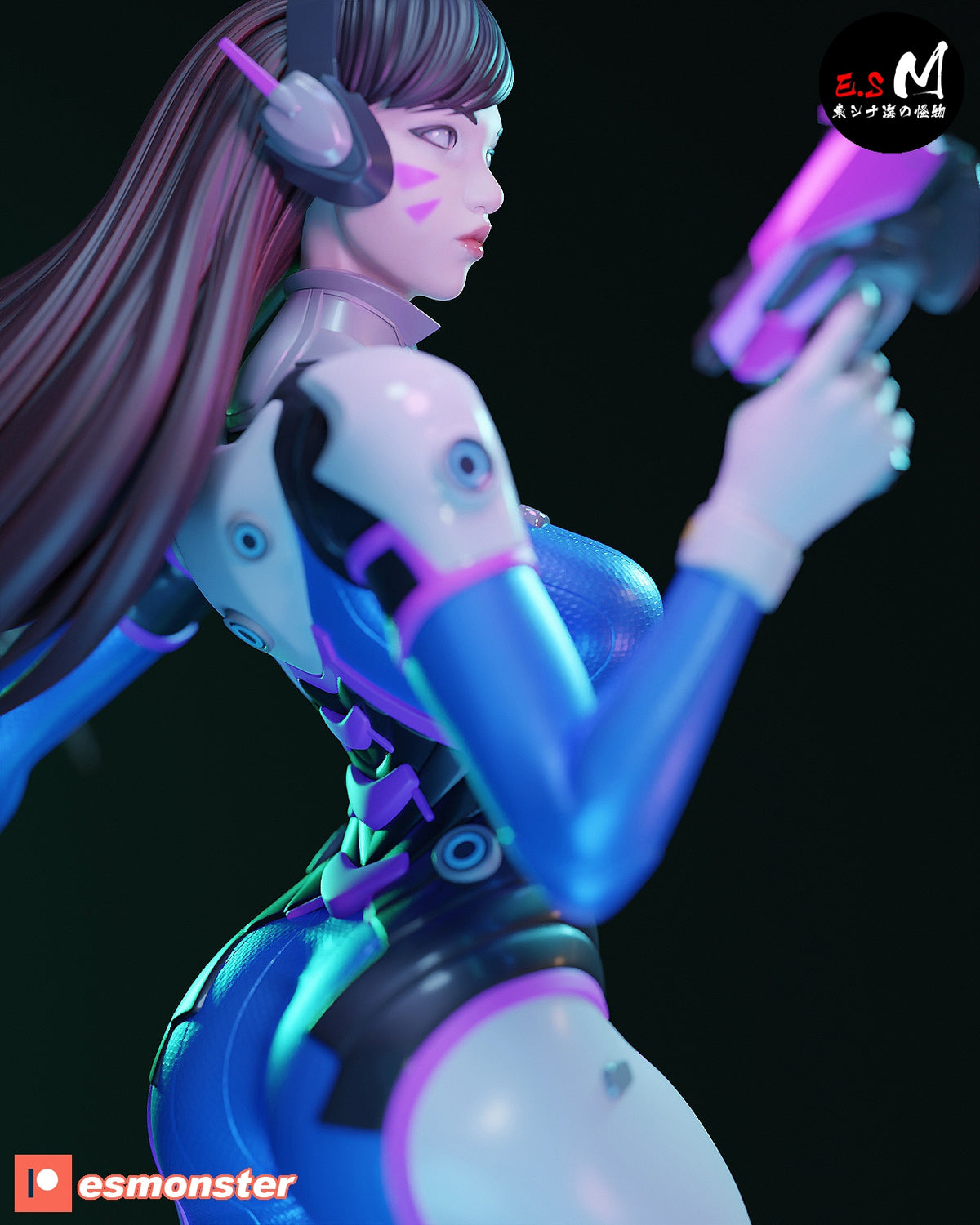 Classic D.Va Style Overwatch Unpainted Resin Garage Model Kit (1/6-1/12)