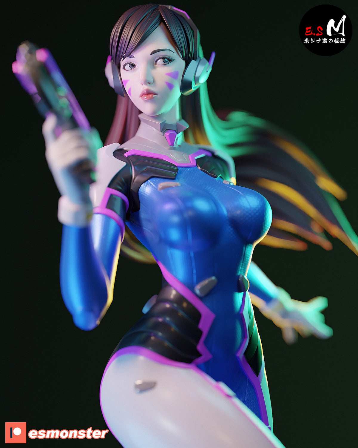 Classic D.Va Style Overwatch Unpainted Resin Garage Model Kit (1/6-1/12)