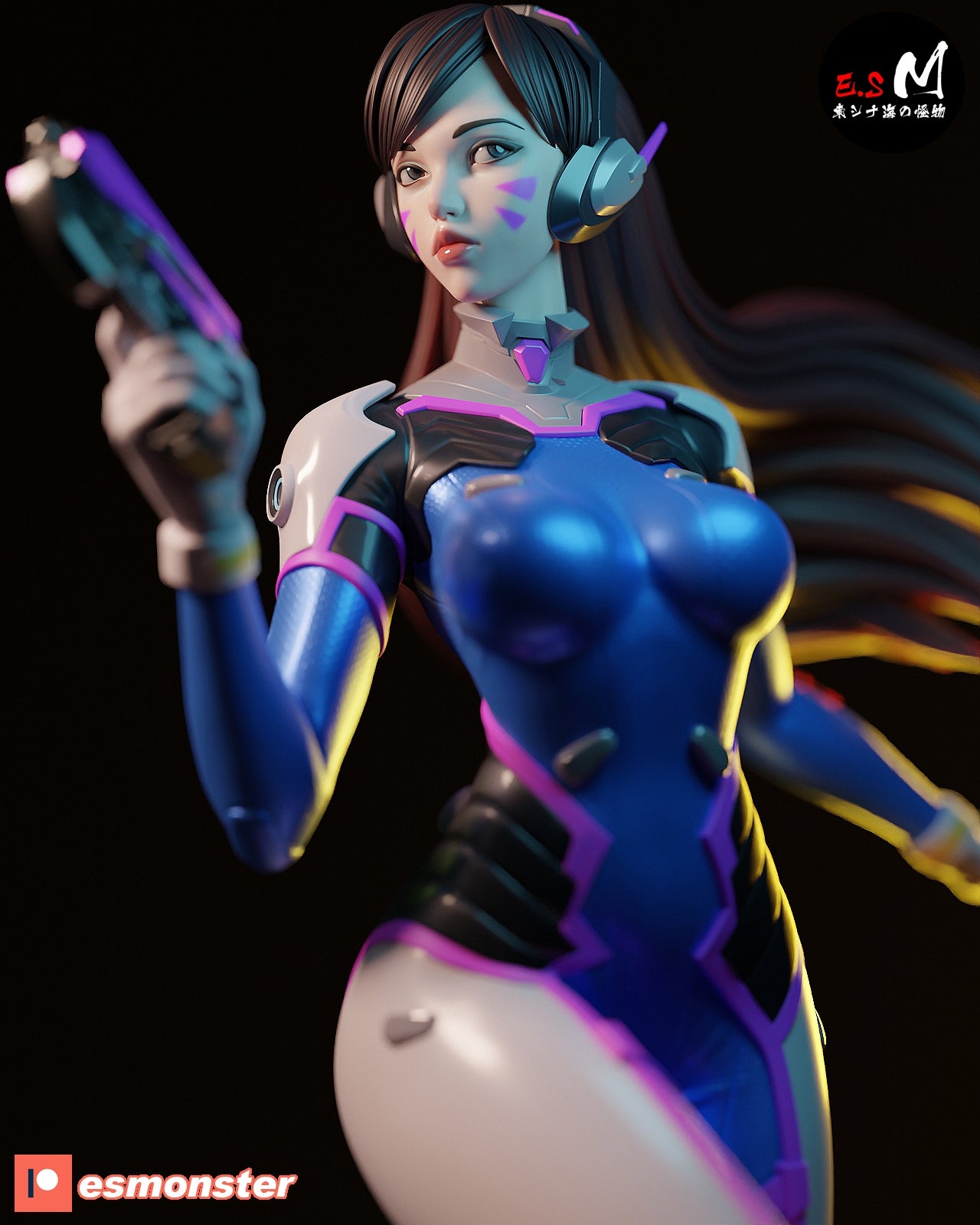 Classic D.Va Style Overwatch Unpainted Resin Garage Model Kit (1/6-1/12)
