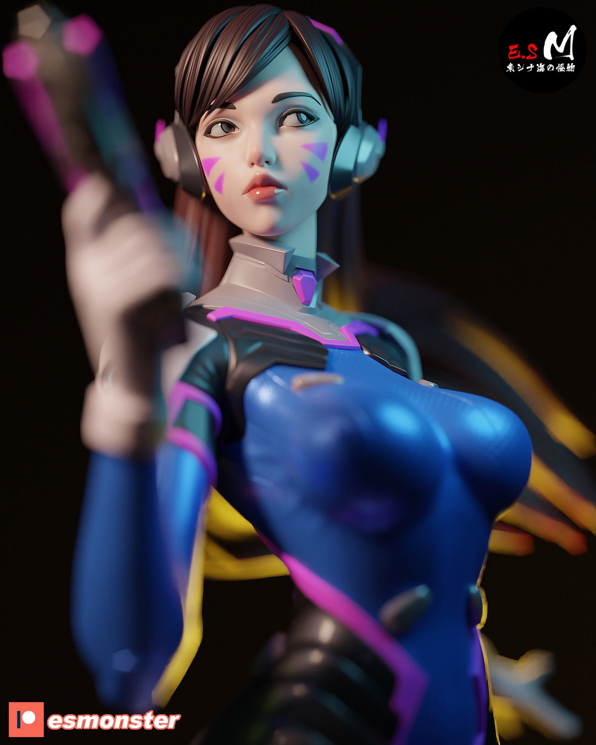 Classic D.Va Style Overwatch Unpainted Resin Garage Model Kit (1/6-1/12)