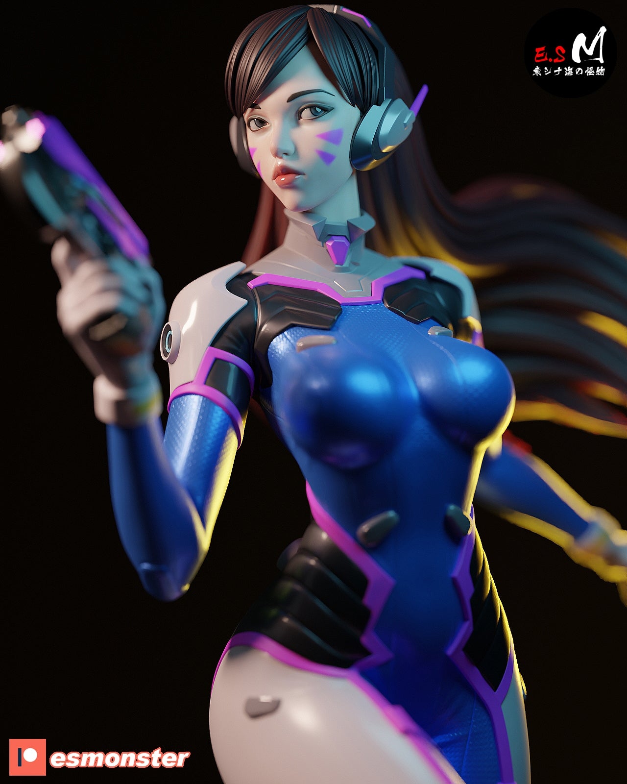 Classic D.Va Style Overwatch Unpainted Resin Garage Model Kit (1/6-1/12)