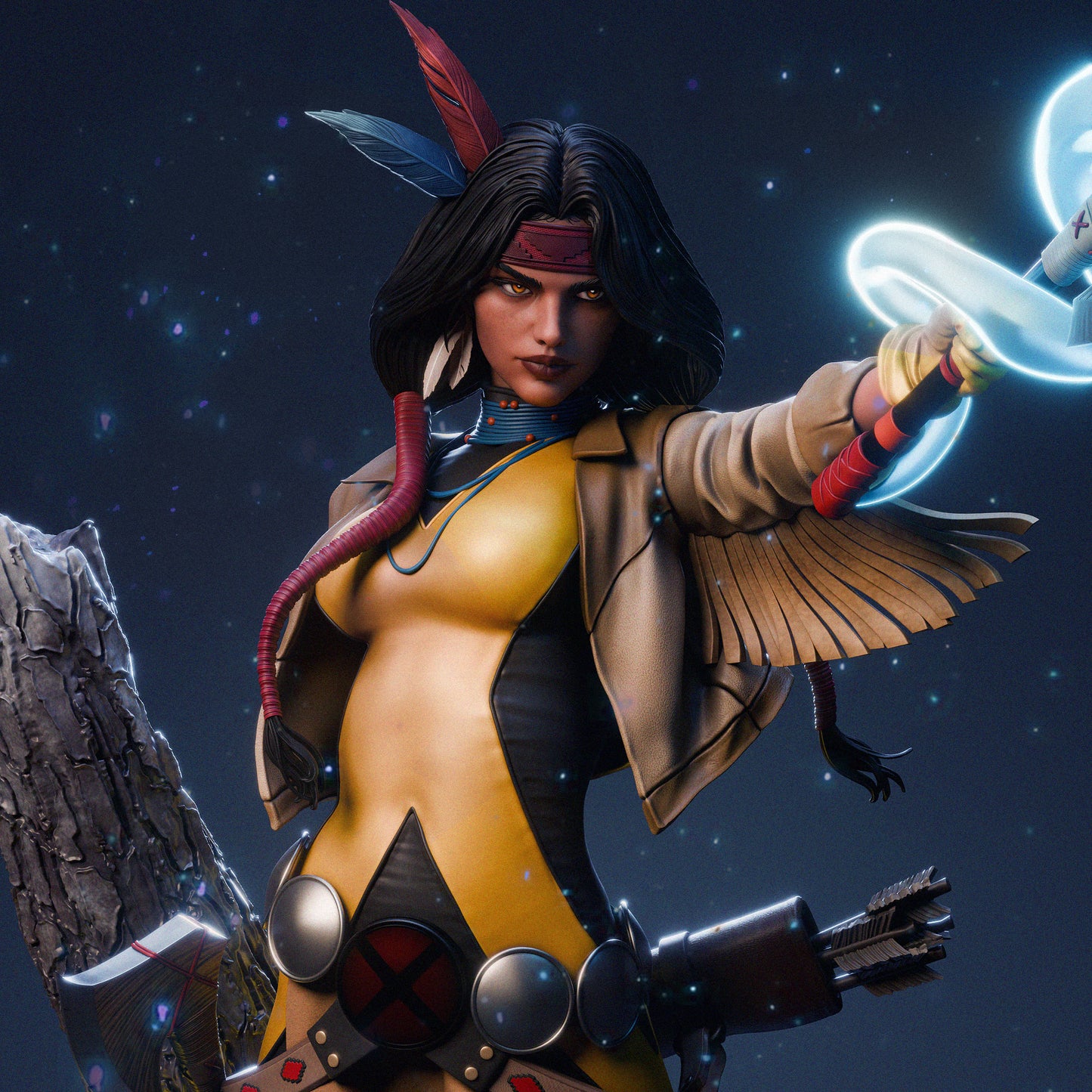 Dani Moonstar Style Mutant Huntress – Unpainted 3D Printed Model Kit