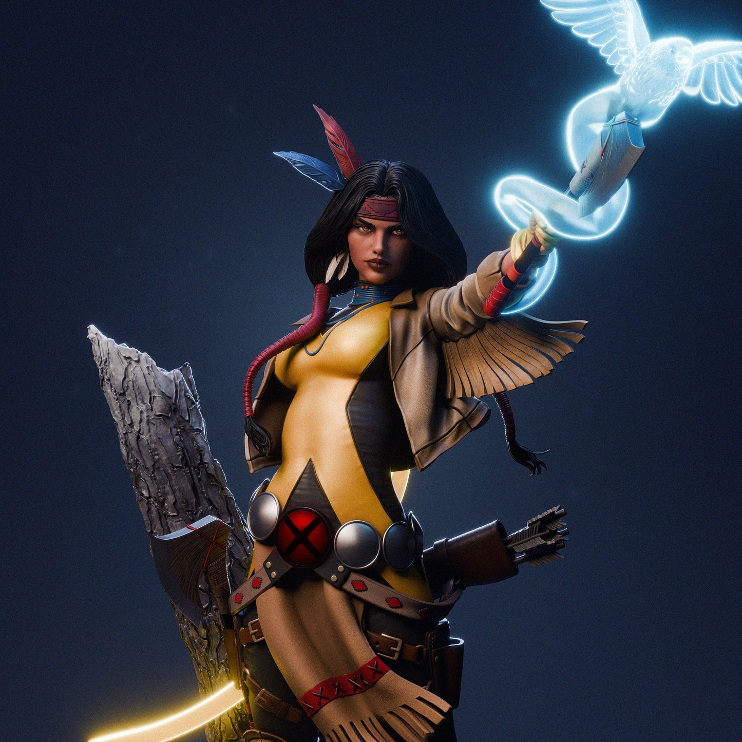Dani Moonstar Style Mutant Huntress – Unpainted 3D Printed Model Kit