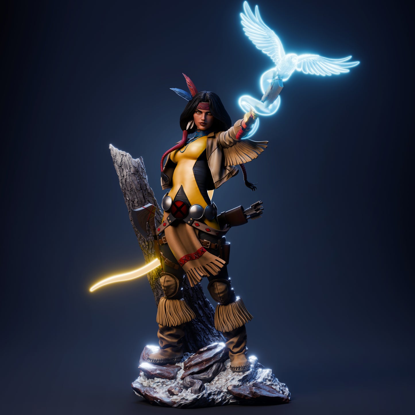 Dani Moonstar Style Mutant Huntress – Unpainted 3D Printed Model Kit