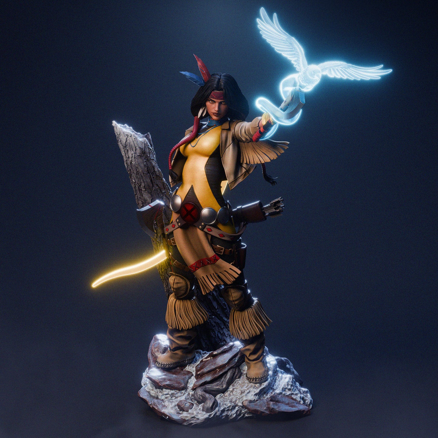 Dani Moonstar Style Mutant Huntress – Unpainted 3D Printed Model Kit
