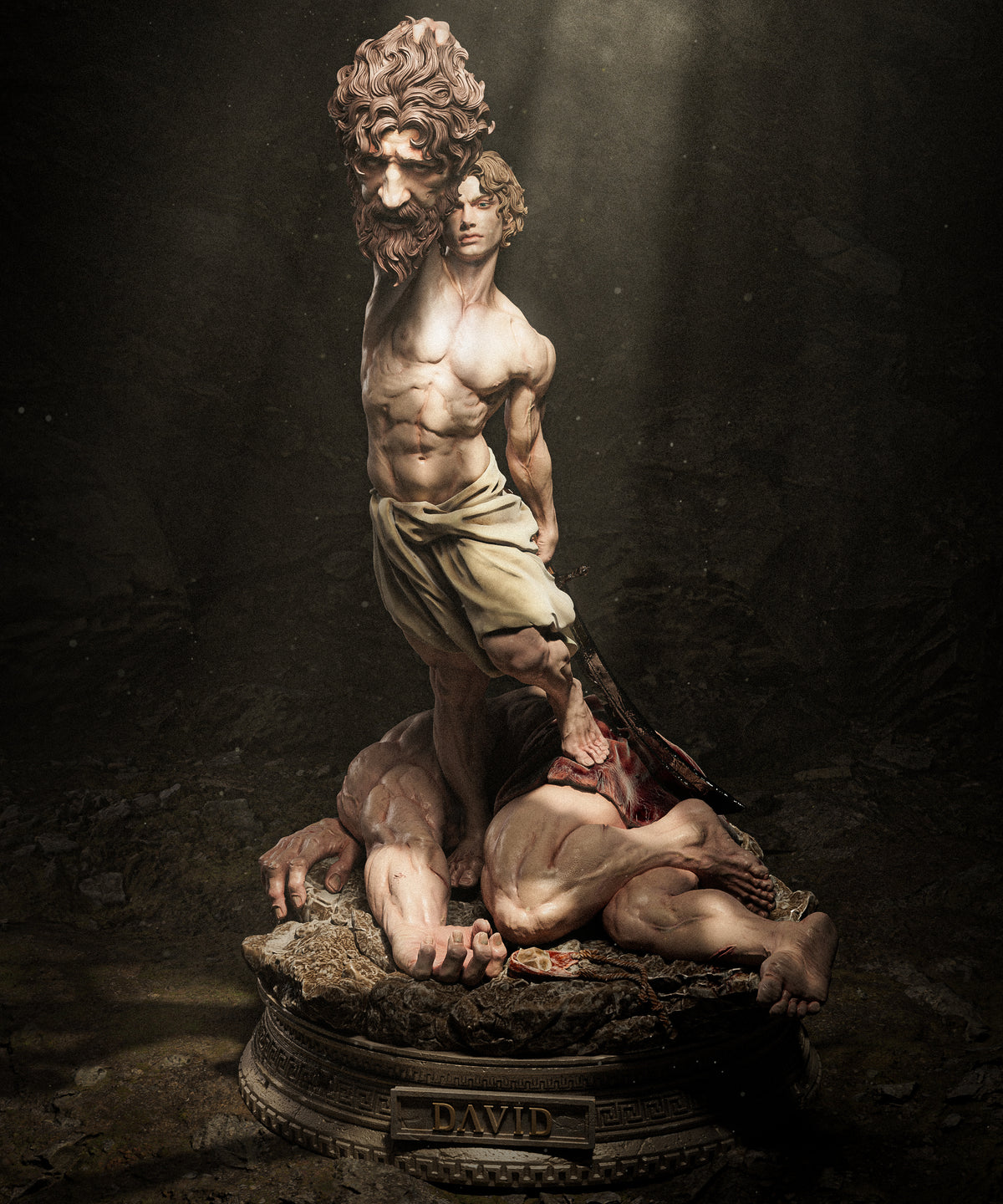 David v Goliath Biblical Fantasy Unpainted Resin Garage Kit (1/6-1/12)