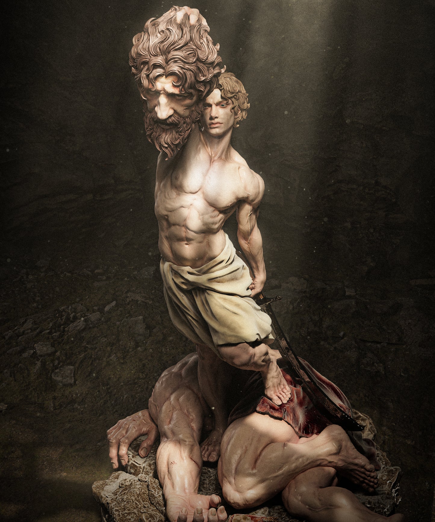 David v Goliath Biblical Fantasy Unpainted Resin Garage Kit (1/6-1/12)