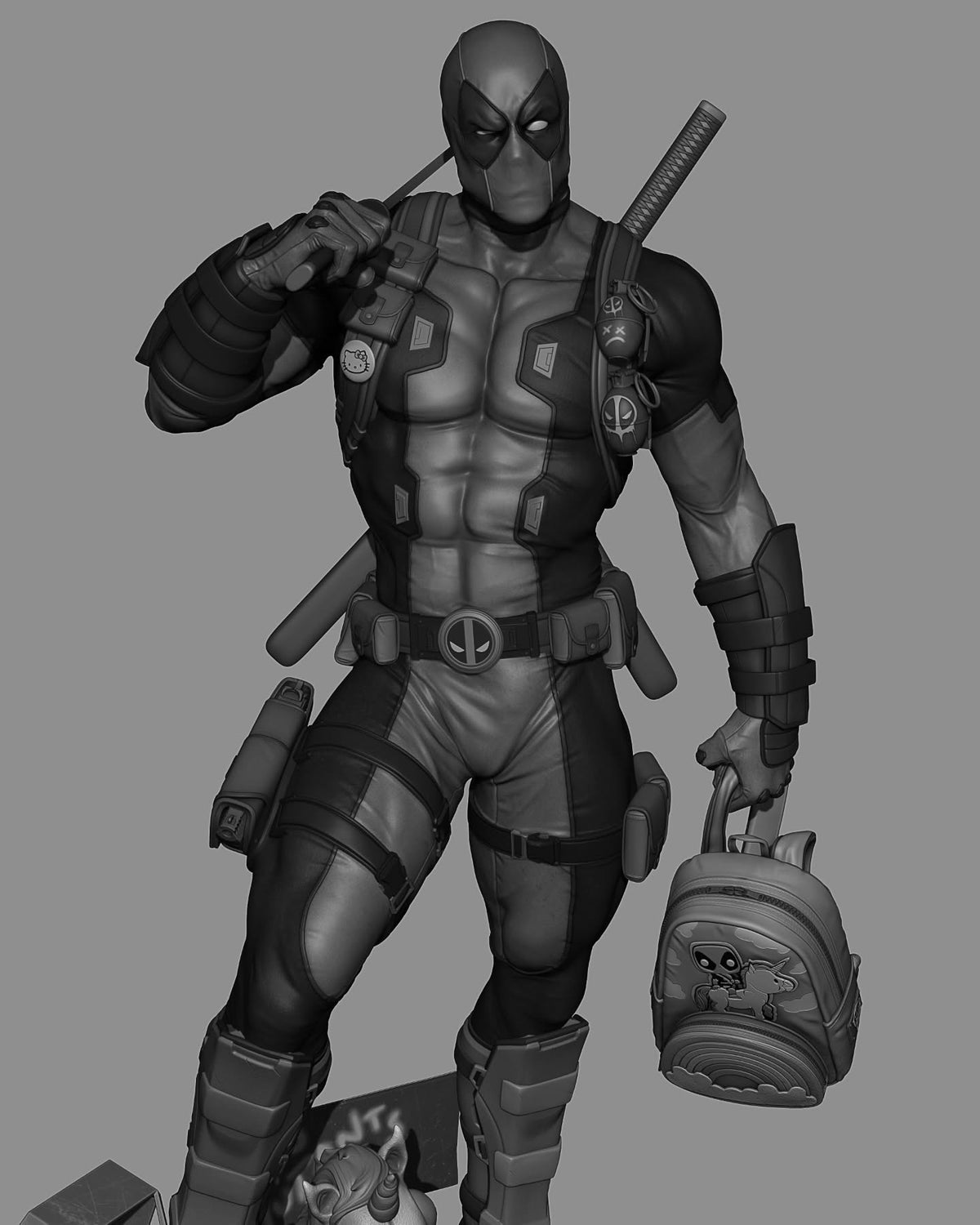 Deadpool Style Marvel Comics Unpainted Resin Garage Model Kit (1/6-1/12)