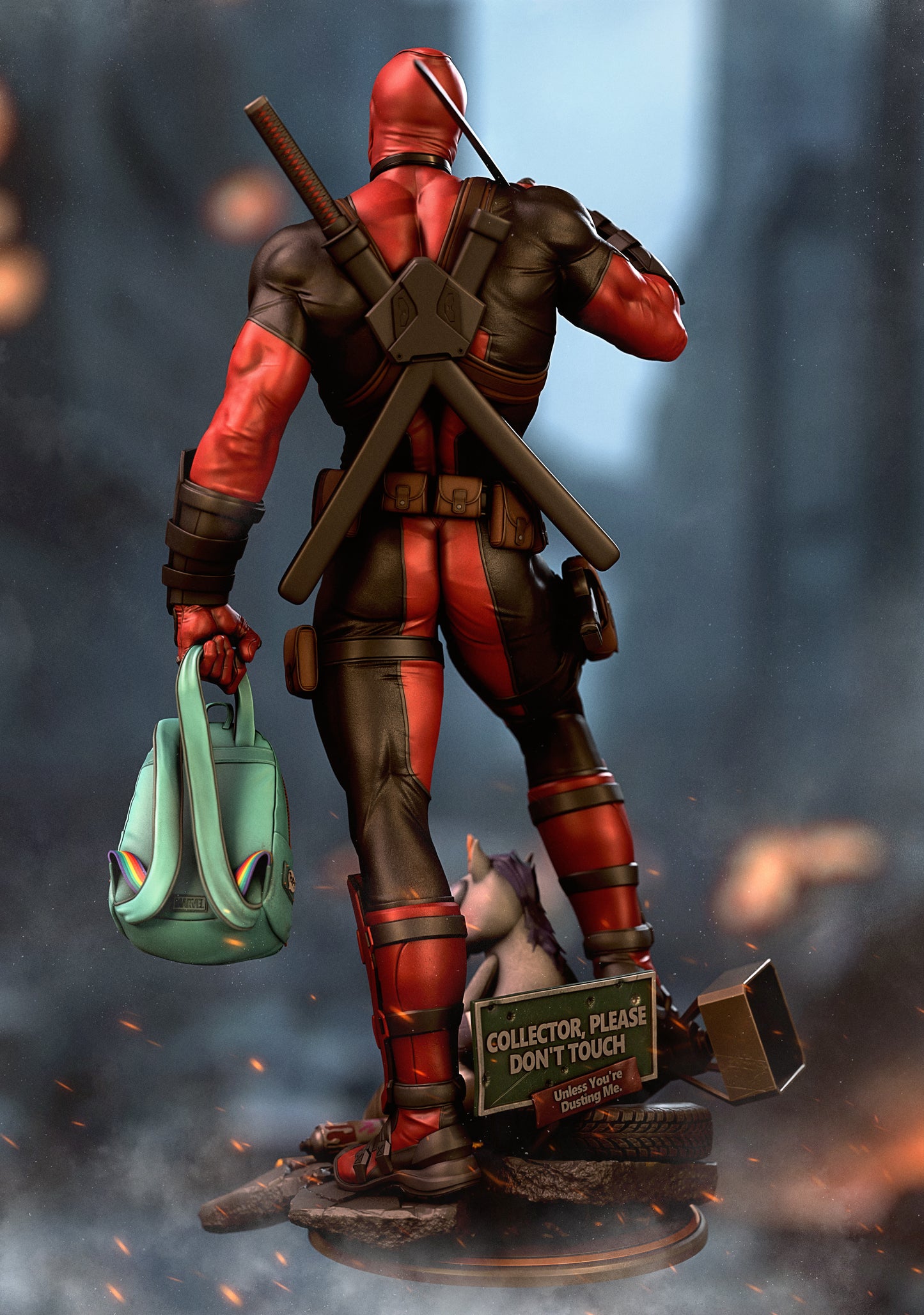 Deadpool Style Marvel Comics Unpainted Resin Garage Model Kit (1/6-1/12)