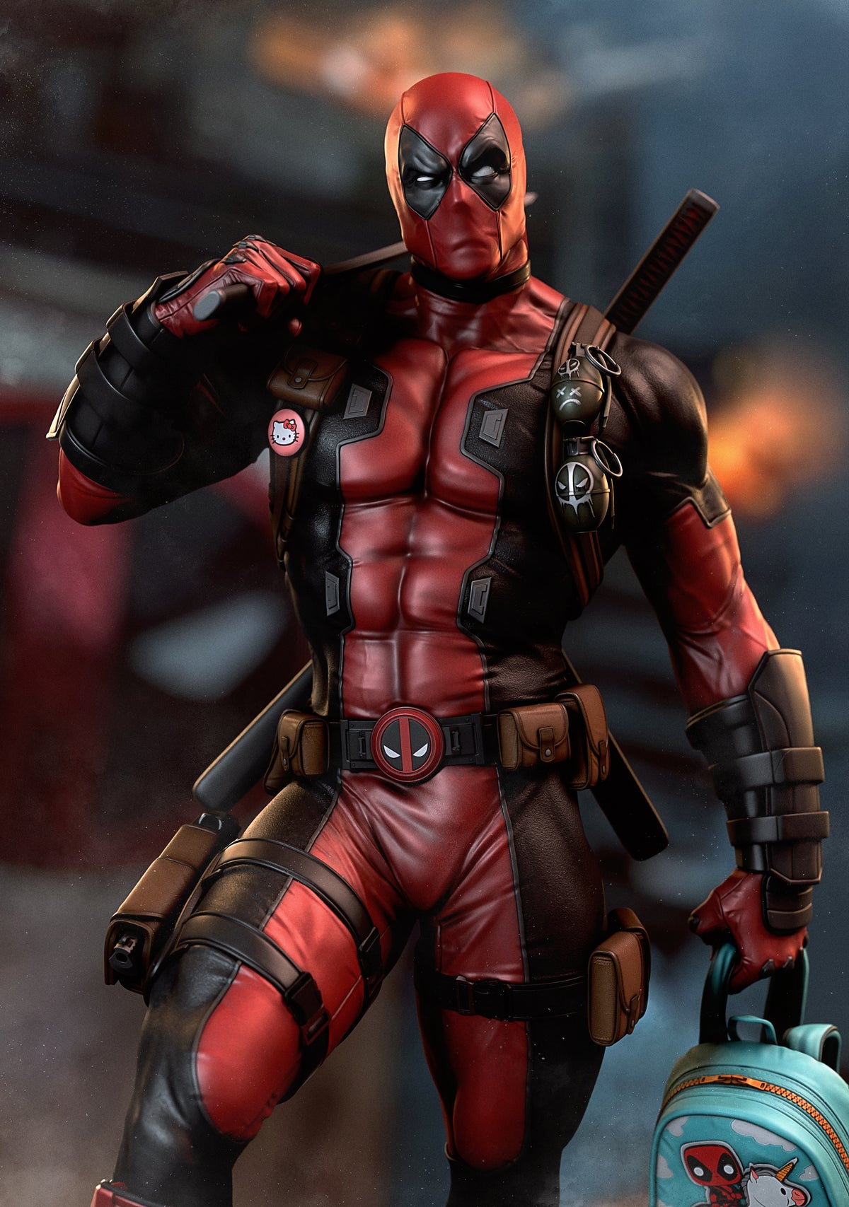 Deadpool Style Marvel Comics Unpainted Resin Garage Model Kit (1/6-1/12)