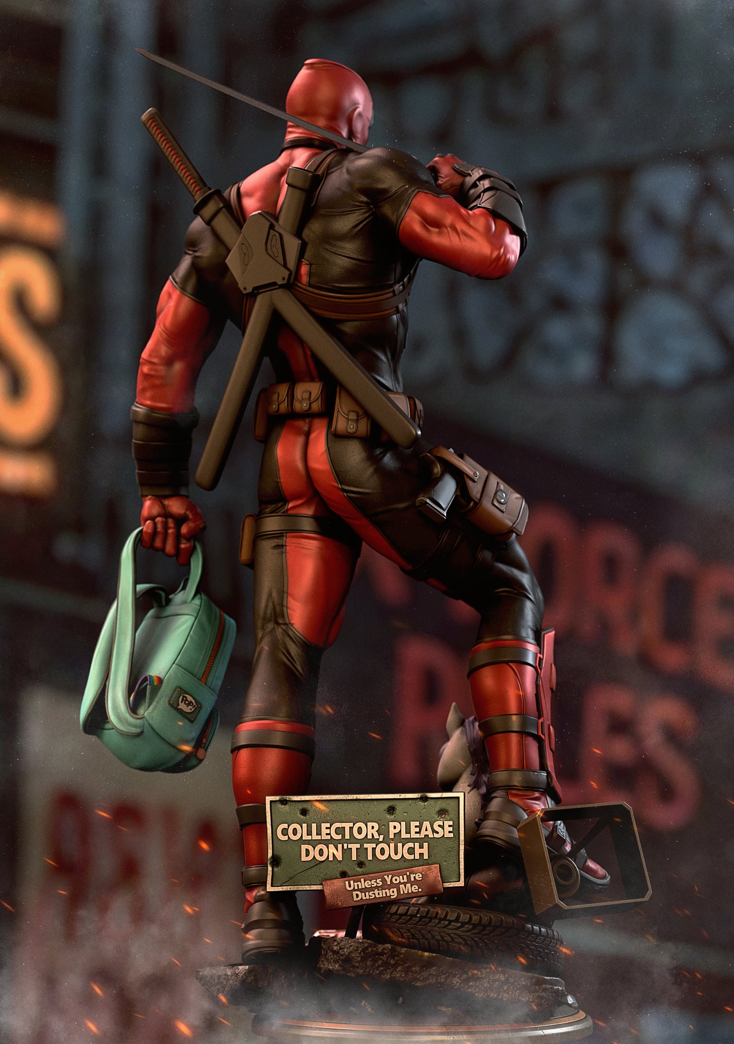 Deadpool Style Marvel Comics Unpainted Resin Garage Model Kit (1/6-1/12)