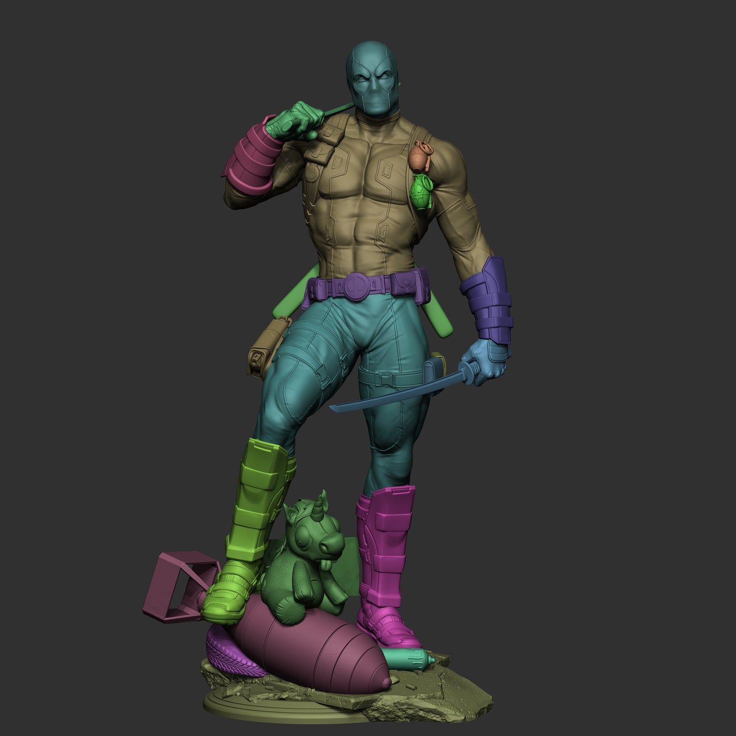Deadpool Style Marvel Comics Unpainted Resin Garage Model Kit (1/6-1/12)