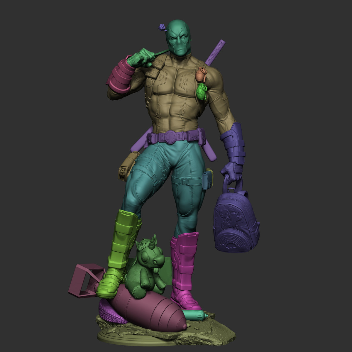 Deadpool Style Marvel Comics Unpainted Resin Garage Model Kit (1/6-1/12)