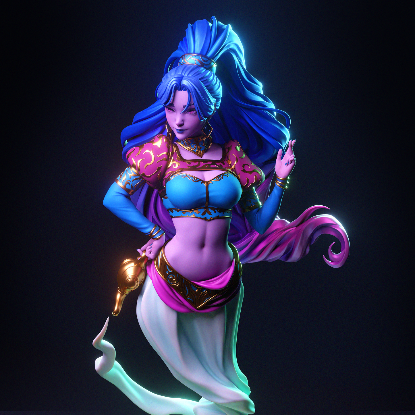 Female Djinn Arabian Fantasy Unpainted Resin Garage Model Kit (1/6-1/12)