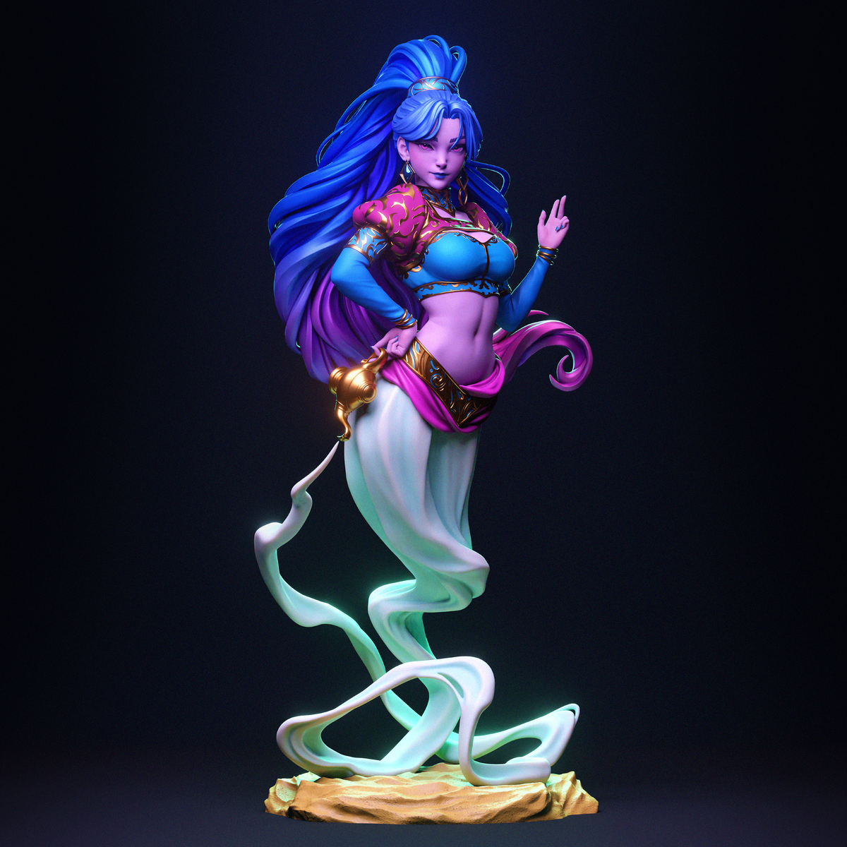 Female Djinn Arabian Fantasy Unpainted Resin Garage Model Kit (1/6-1/12)