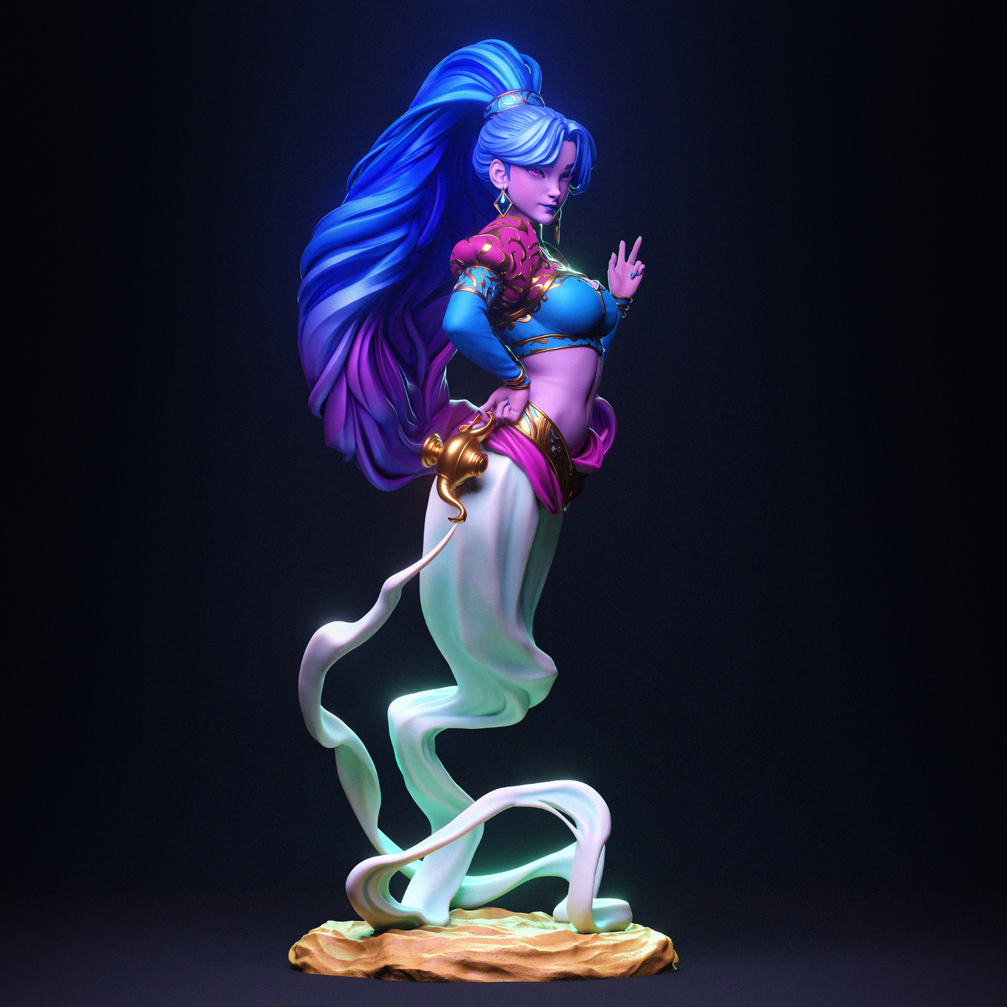 Female Djinn Arabian Fantasy Unpainted Resin Garage Model Kit (1/6-1/12)