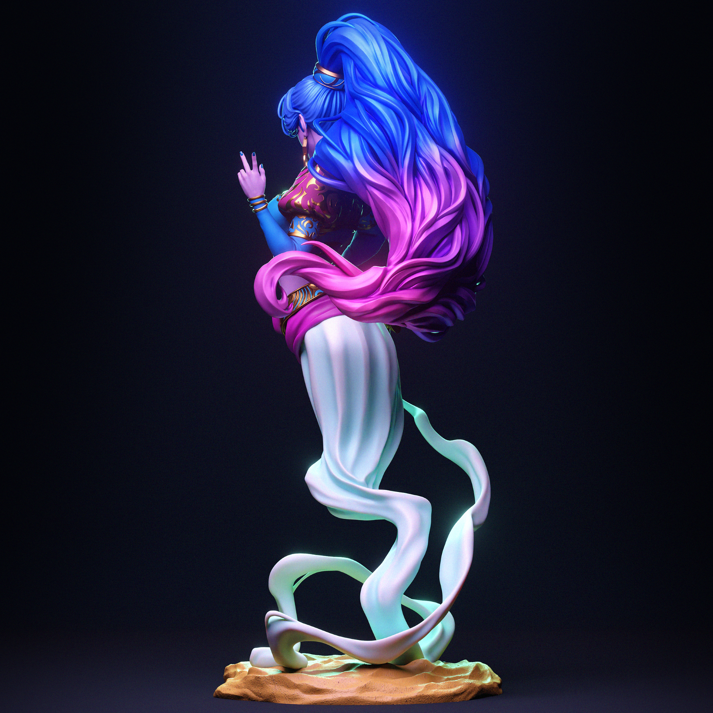 Female Djinn Arabian Fantasy Unpainted Resin Garage Model Kit (1/6-1/12)