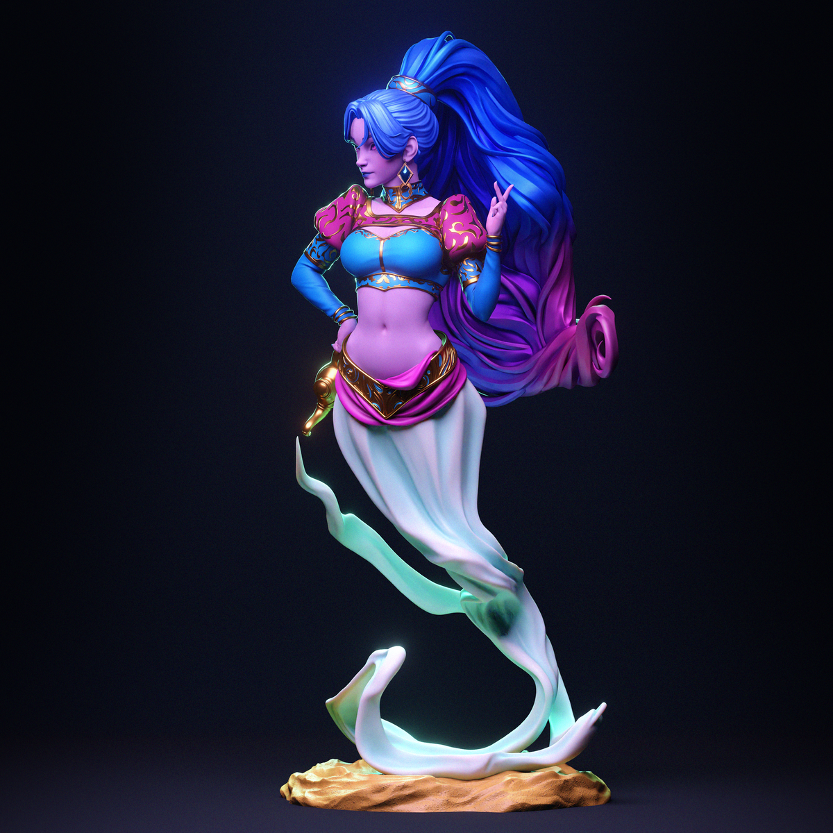 Female Djinn Arabian Fantasy Unpainted Resin Garage Model Kit (1/6-1/12)