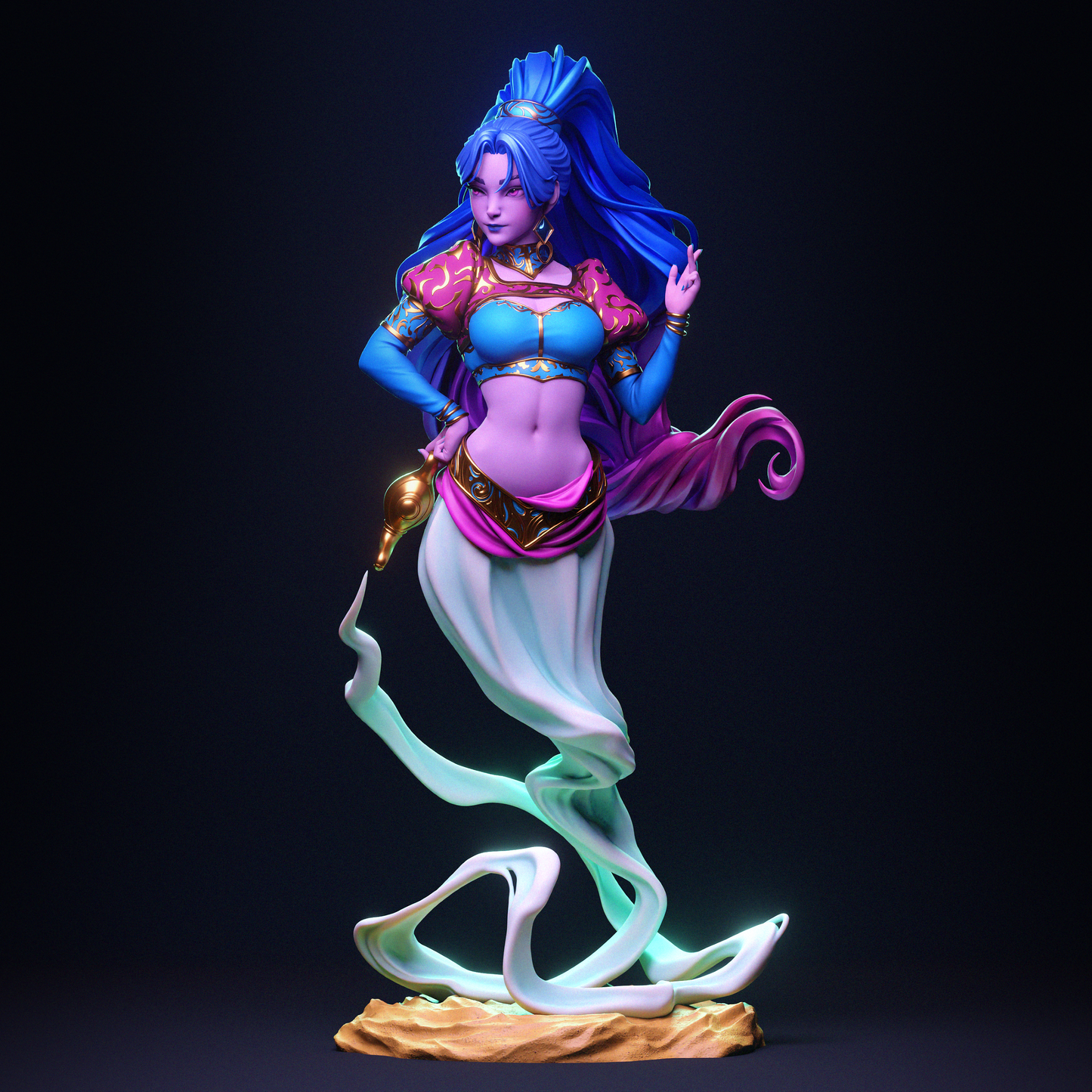 Female Djinn Arabian Fantasy Unpainted Resin Garage Model Kit (1/6-1/12)