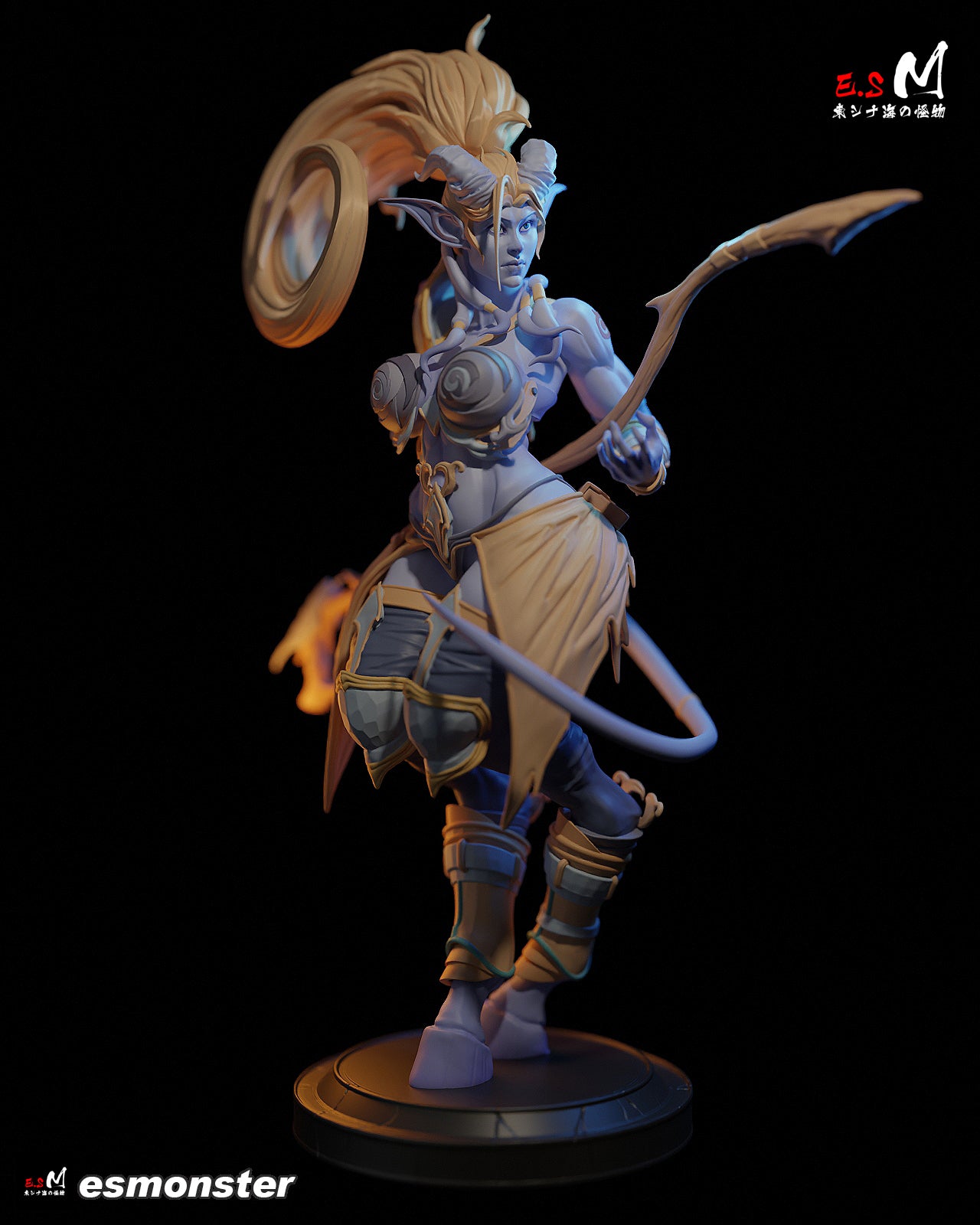 Staff Holding Draenei Style Warcraft Unpainted Resin Garage Kit (1/6-1/12)