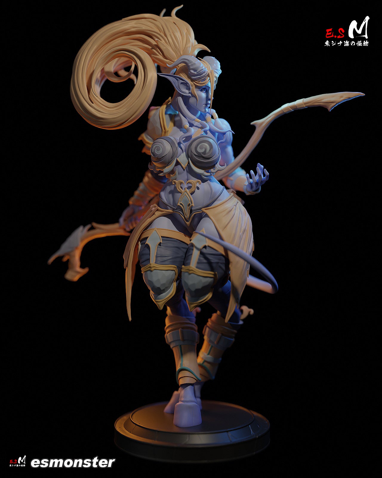 Staff Holding Draenei Style Warcraft Unpainted Resin Garage Kit (1/6-1/12)