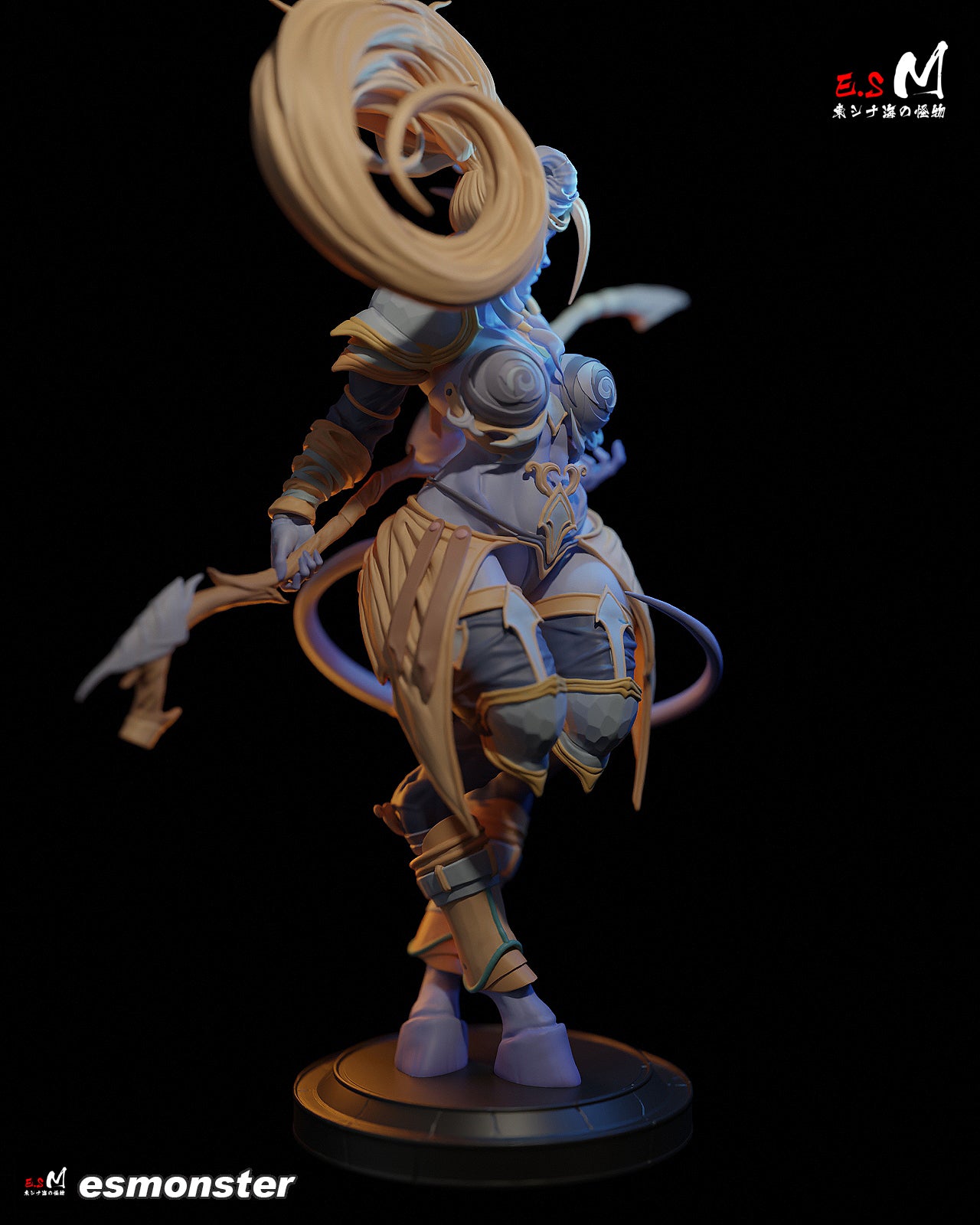 Staff Holding Draenei Style Warcraft Unpainted Resin Garage Kit (1/6-1/12)