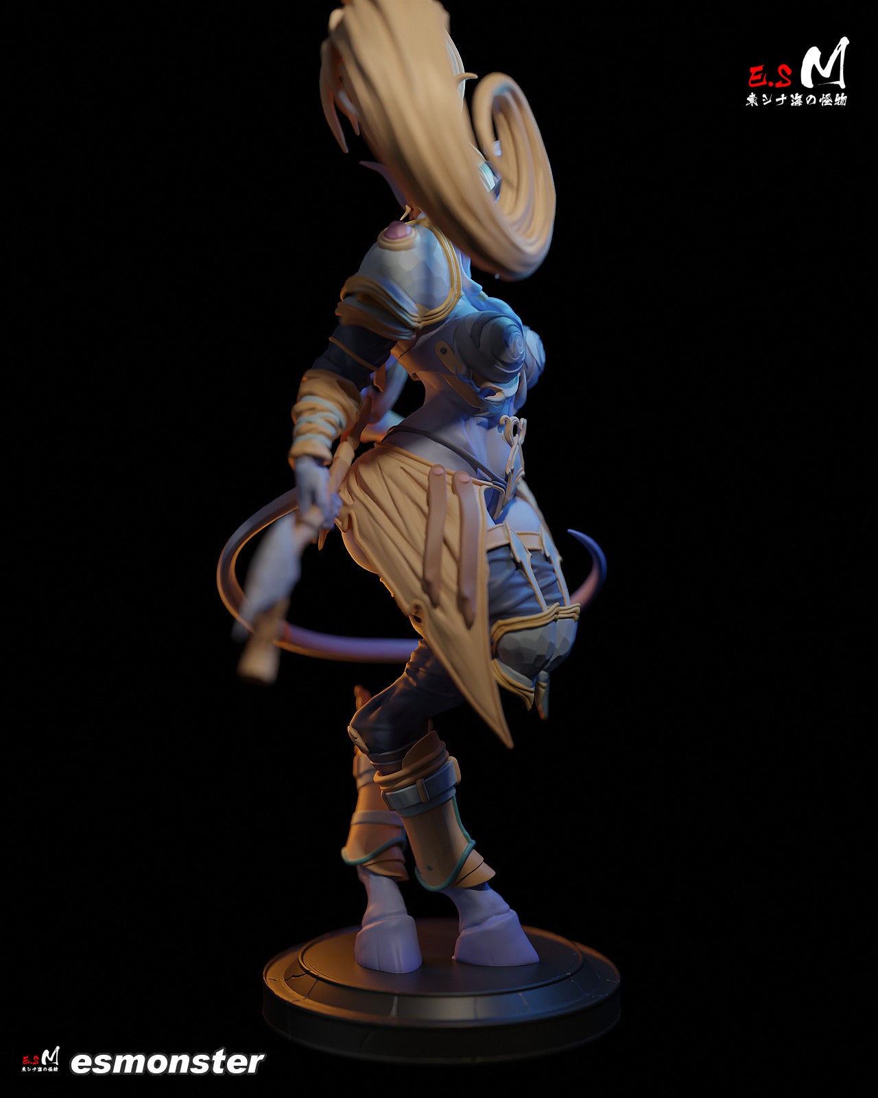 Staff Holding Draenei Style Warcraft Unpainted Resin Garage Kit (1/6-1/12)