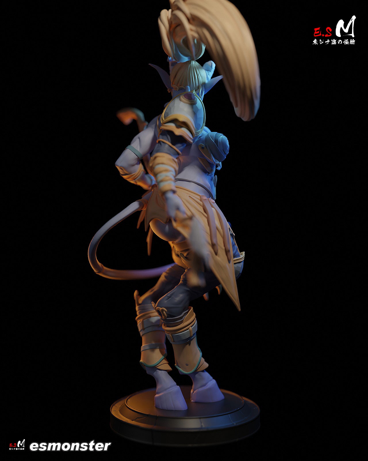 Staff Holding Draenei Style Warcraft Unpainted Resin Garage Kit (1/6-1/12)