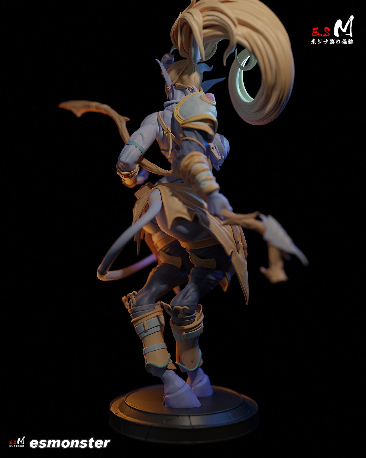 Staff Holding Draenei Style Warcraft Unpainted Resin Garage Kit (1/6-1/12)