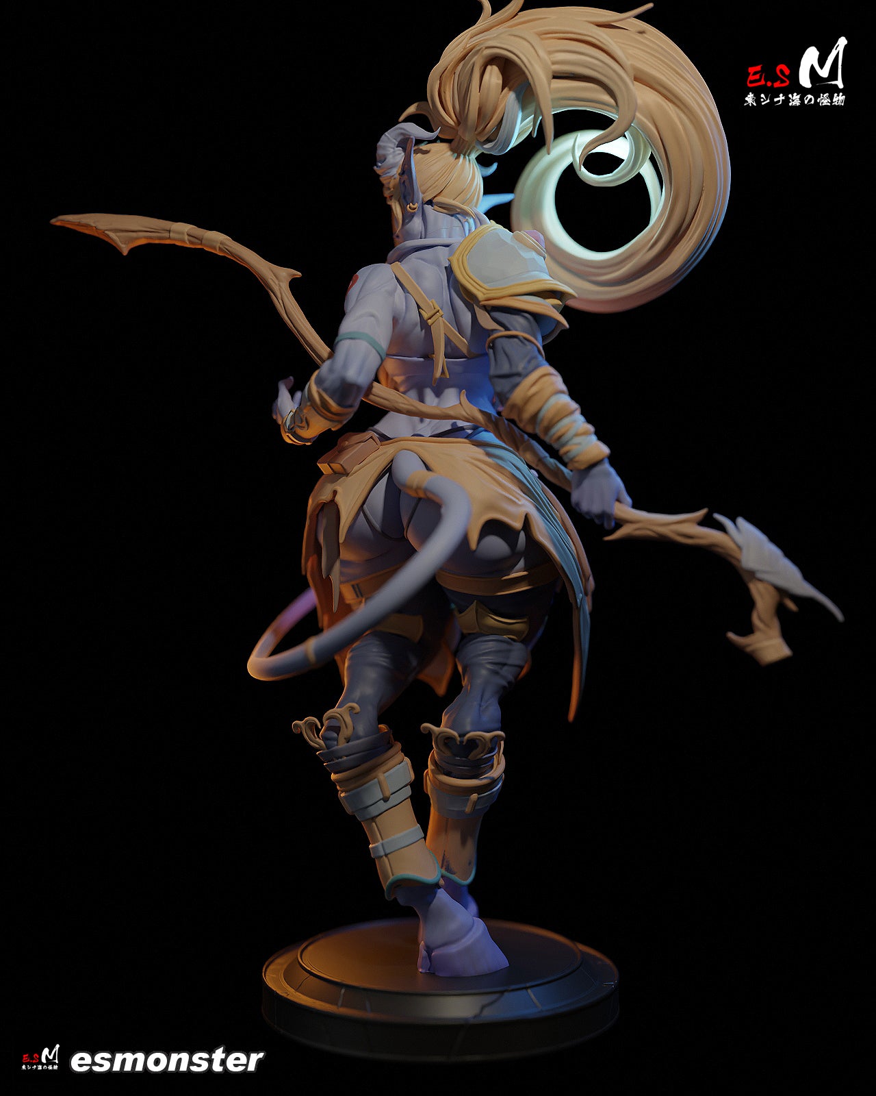 Staff Holding Draenei Style Warcraft Unpainted Resin Garage Kit (1/6-1/12)