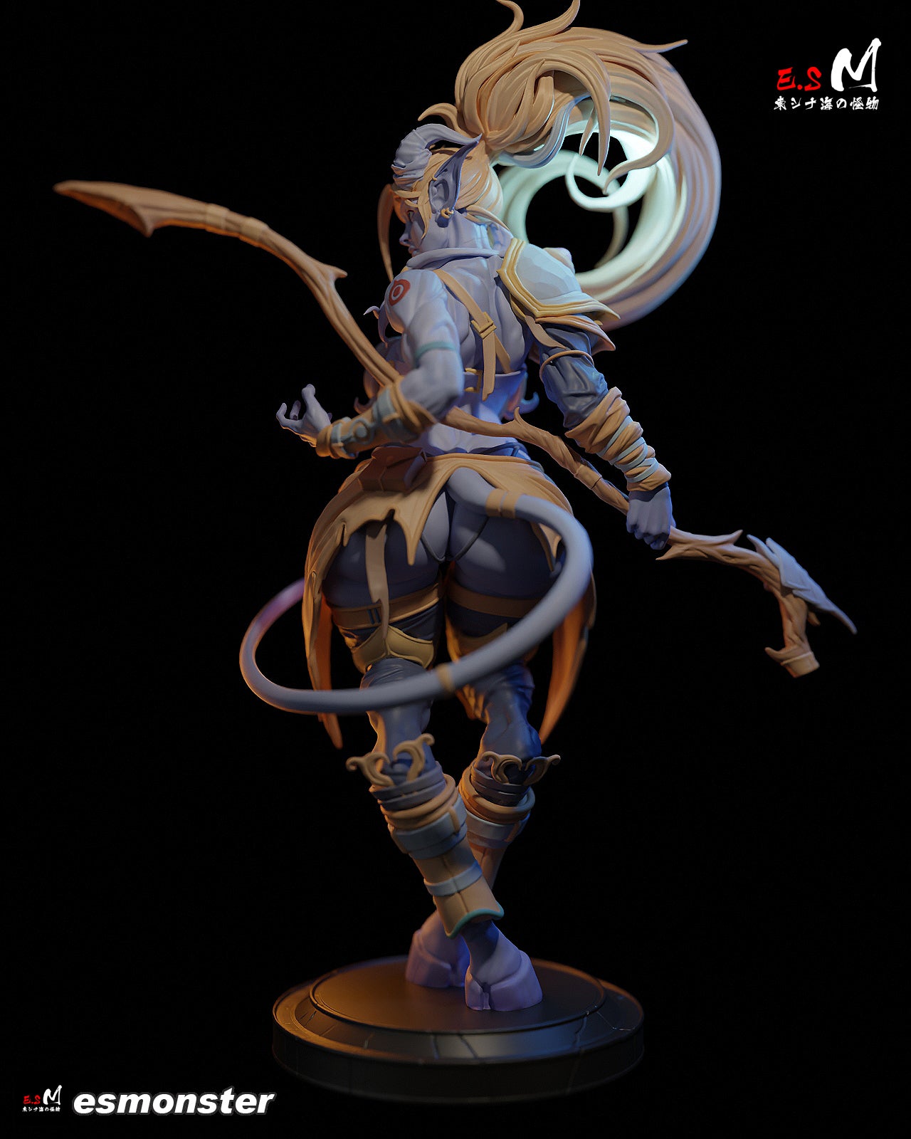 Staff Holding Draenei Style Warcraft Unpainted Resin Garage Kit (1/6-1/12)