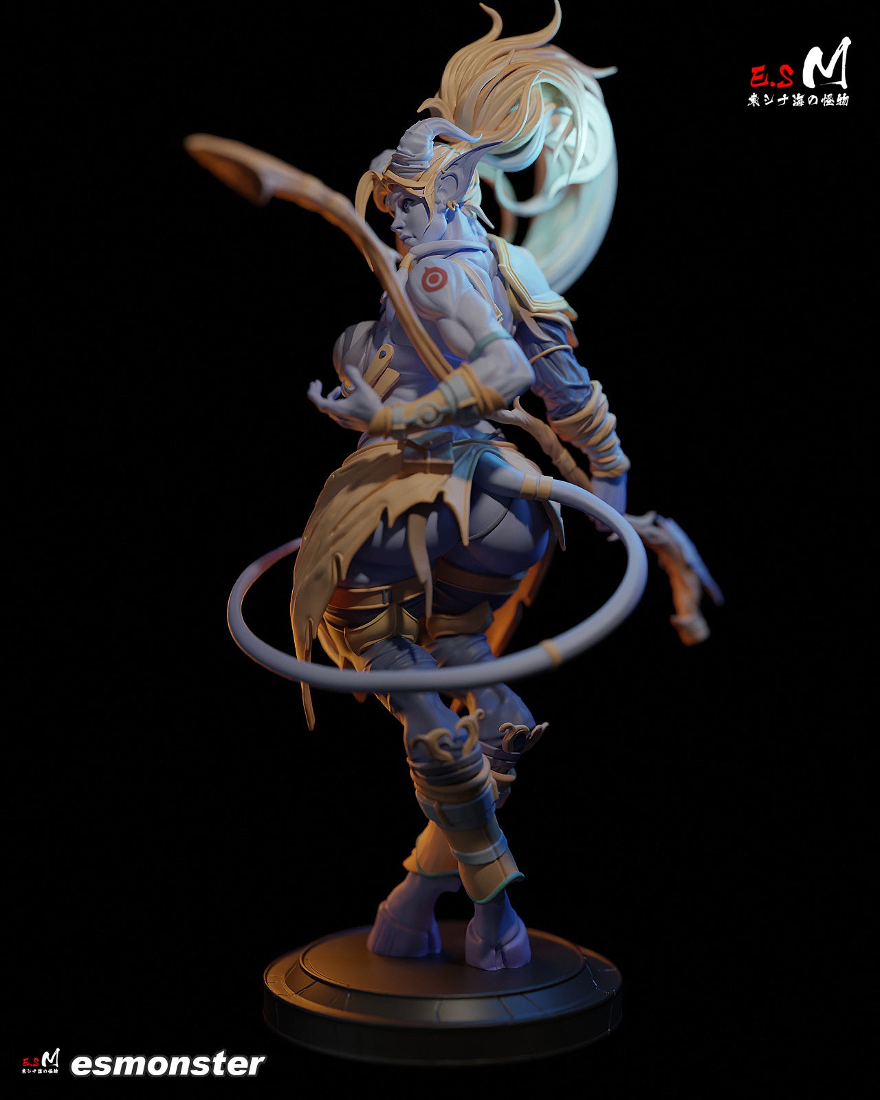 Staff Holding Draenei Style Warcraft Unpainted Resin Garage Kit (1/6-1/12)
