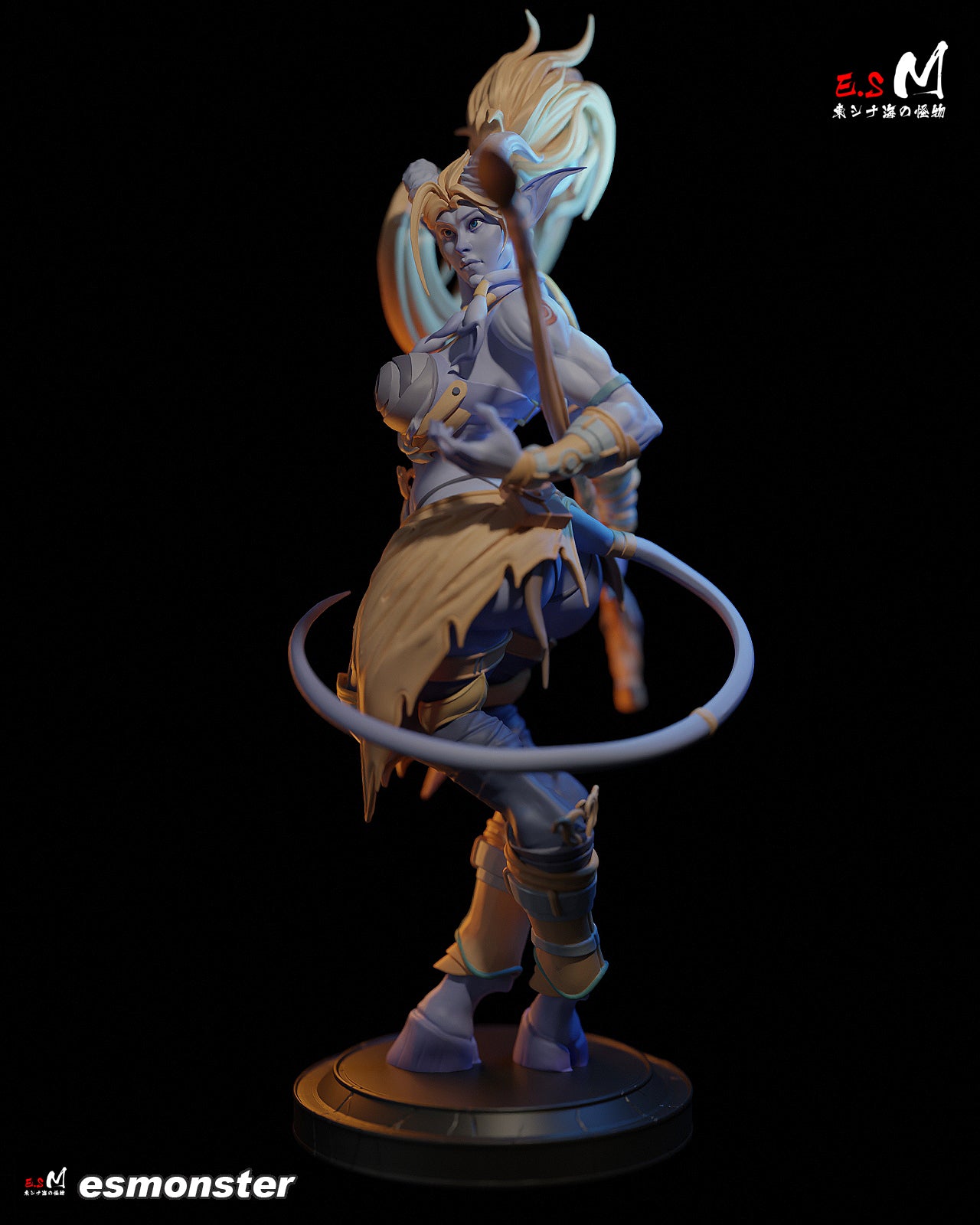 Staff Holding Draenei Style Warcraft Unpainted Resin Garage Kit (1/6-1/12)