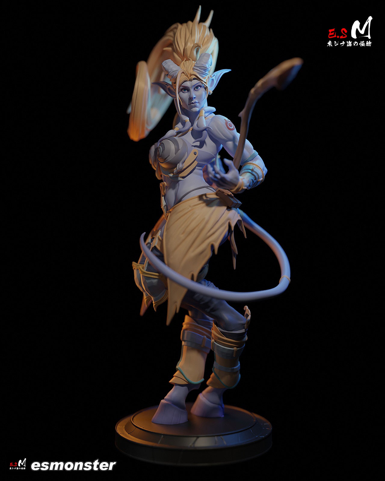 Staff Holding Draenei Style Warcraft Unpainted Resin Garage Kit (1/6-1/12)