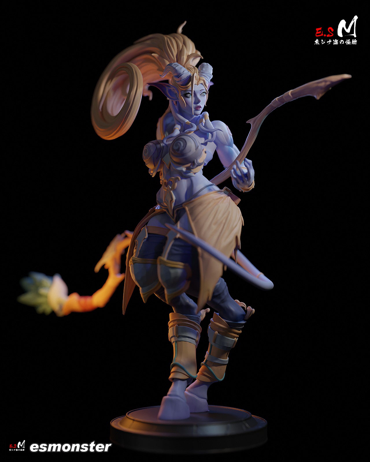 Staff Holding Draenei Style Warcraft Unpainted Resin Garage Kit (1/6-1/12)