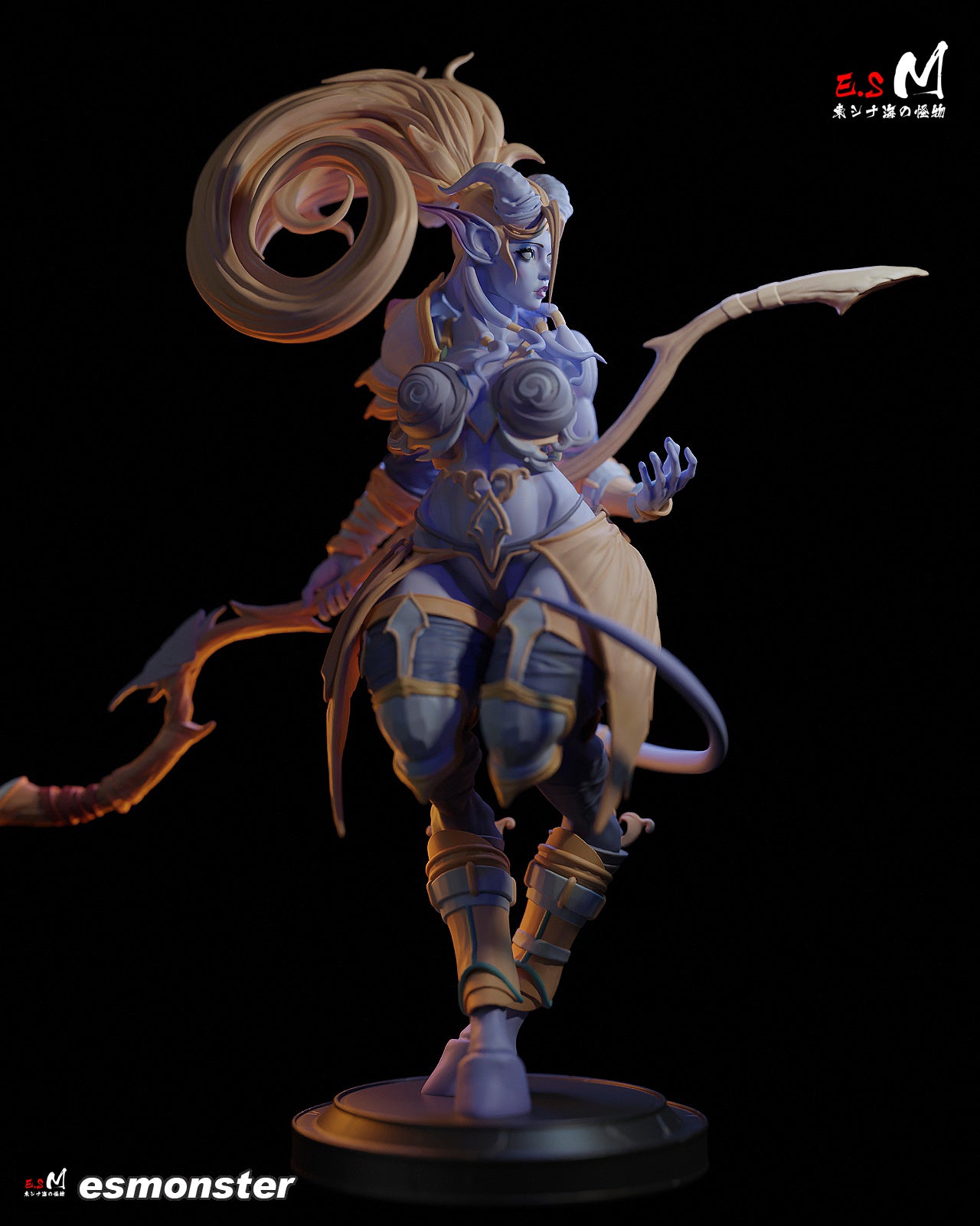 Staff Holding Draenei Style Warcraft Unpainted Resin Garage Kit (1/6-1/12)
