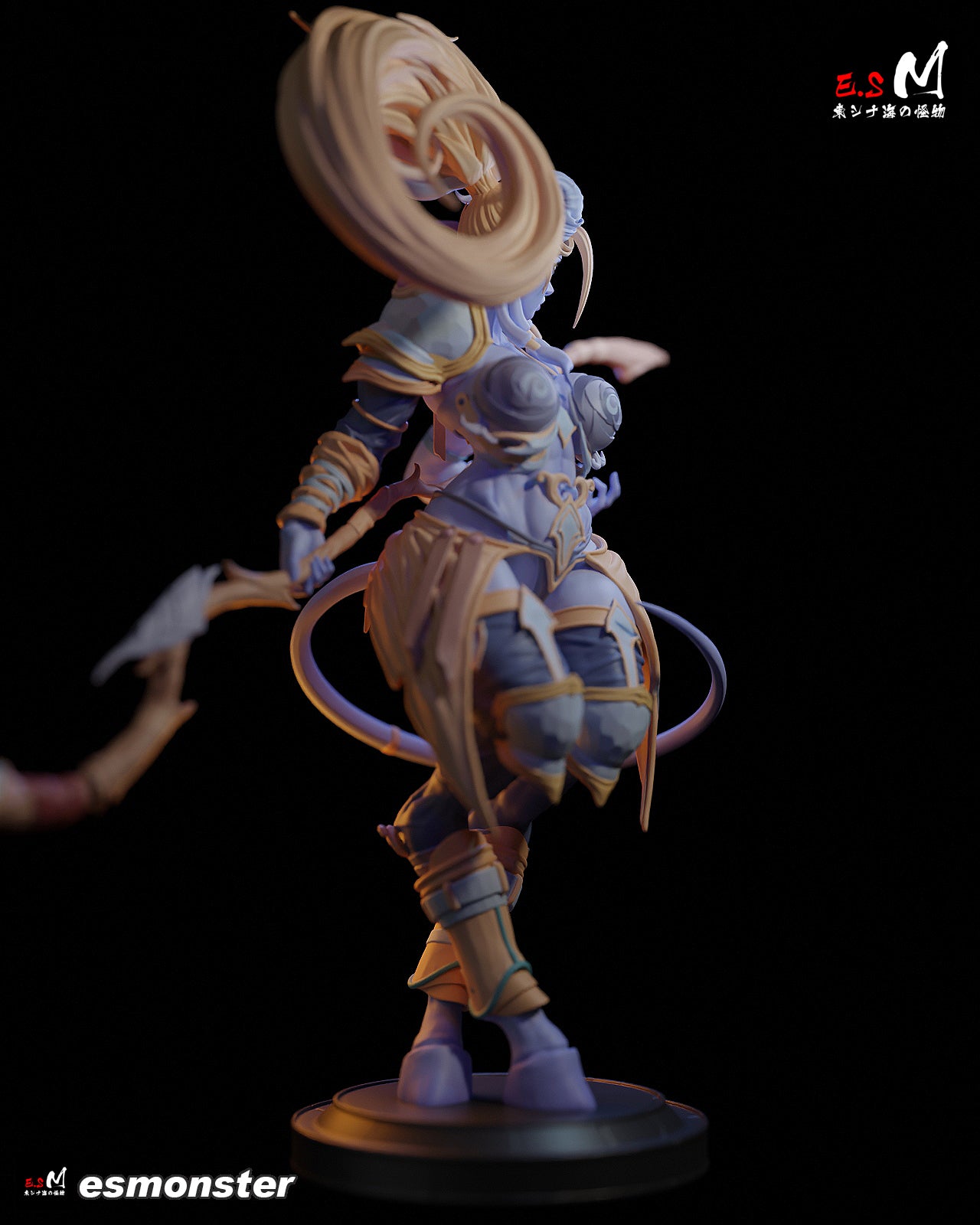 Staff Holding Draenei Style Warcraft Unpainted Resin Garage Kit (1/6-1/12)