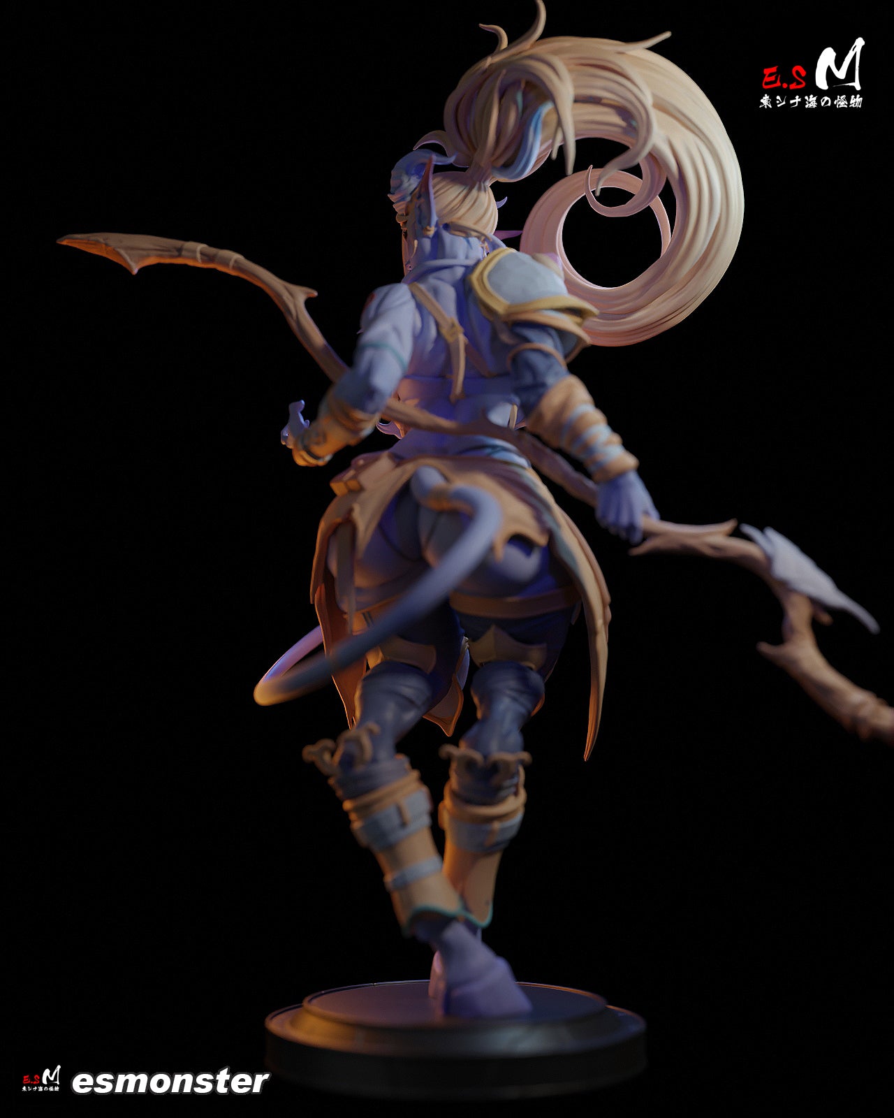 Staff Holding Draenei Style Warcraft Unpainted Resin Garage Kit (1/6-1/12)