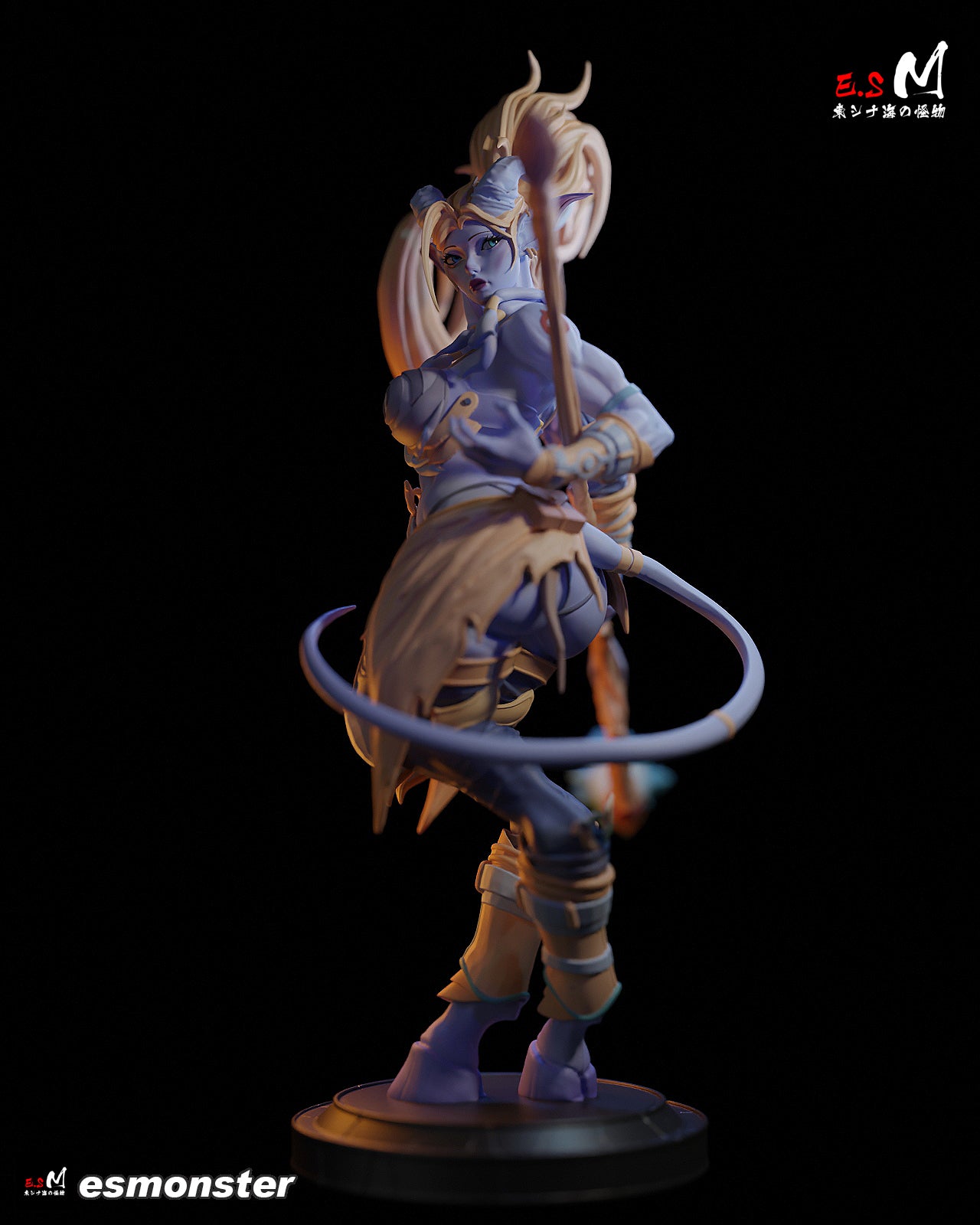 Staff Holding Draenei Style Warcraft Unpainted Resin Garage Kit (1/6-1/12)