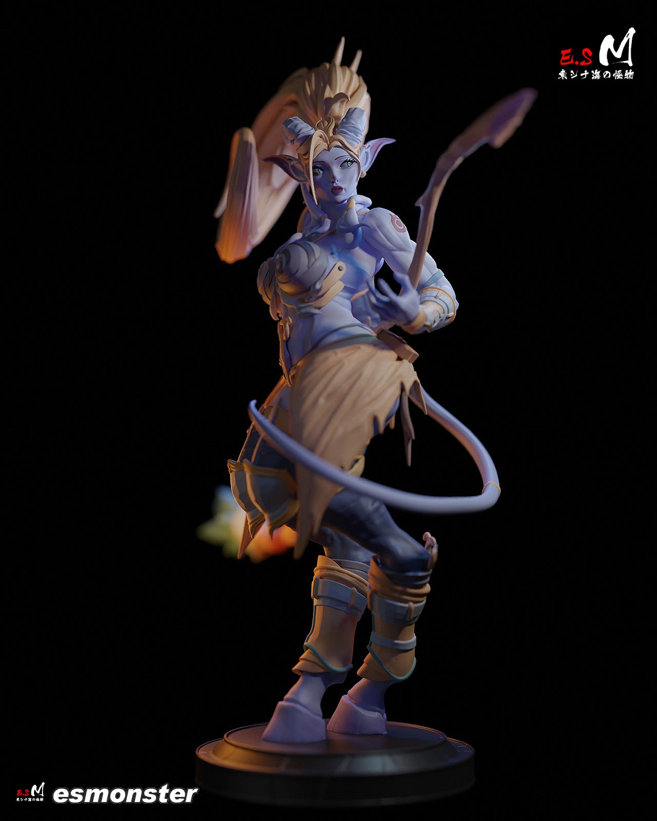 Staff Holding Draenei Style Warcraft Unpainted Resin Garage Kit (1/6-1/12)